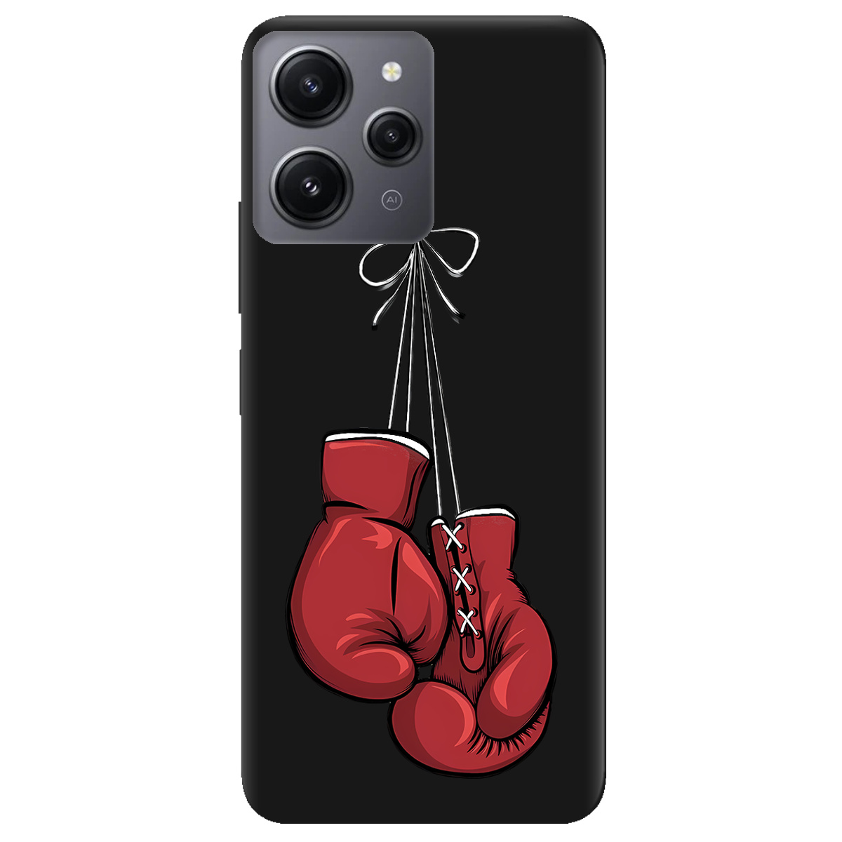 Чехол для Xiaomi Redmi 12 черный матовый soft touch Тиша рингу - фото 1 - Чехлы для телефонов