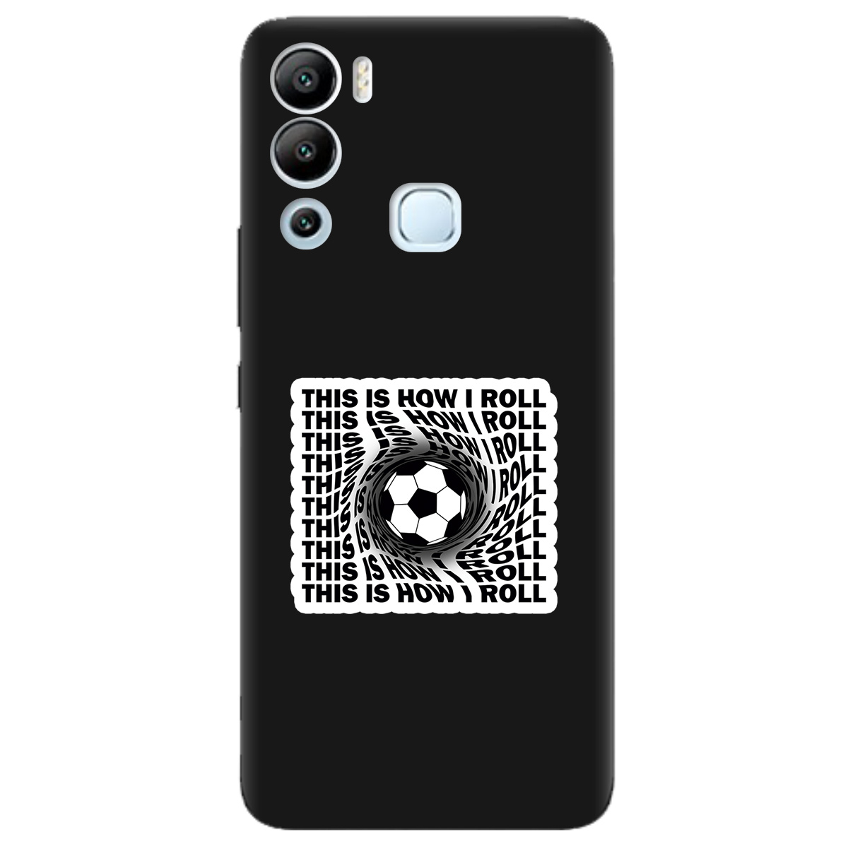 Чохол для Infinix Hot 12i чорний матовий soft touch Гравітація м’яча - фото 1 - Чохли для телефонів