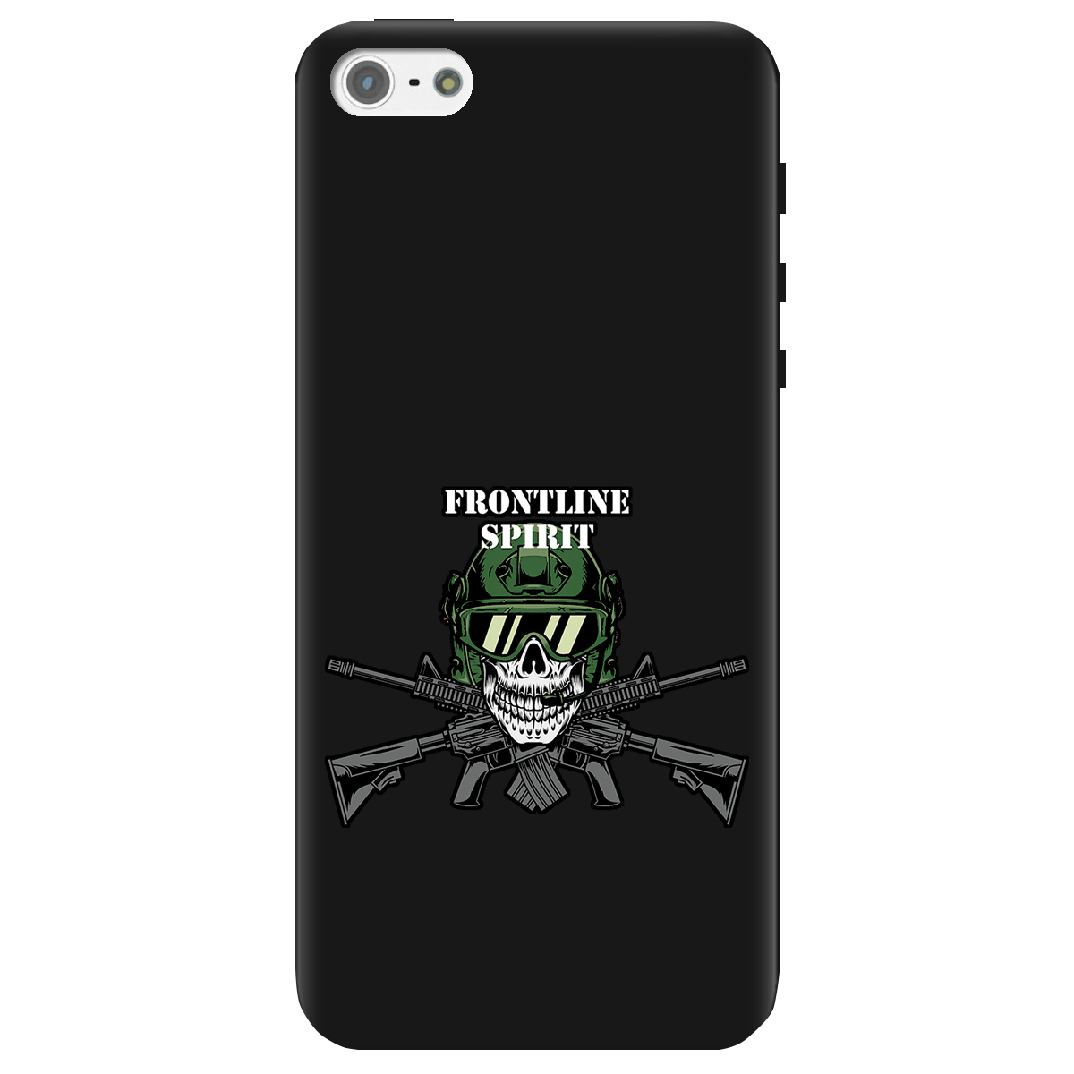 Чохол для Apple iPhone 5/5S чорний матовий soft touch Дух фронту - фото 1 - Чохли для телефонів