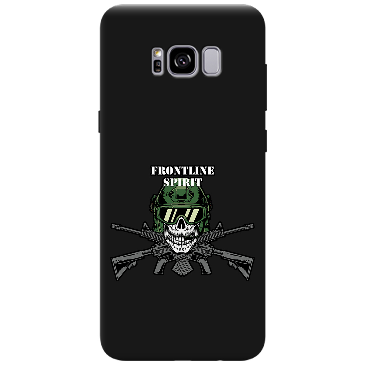 Чехол для Samsung Galaxy S8 Plus черный матовый soft touch Дух фронту - фото 1 Чехол для Samsung Galaxy S8 Plus черный матовый soft touch Дух фронту - фото 1 - Чехлы для телефонов