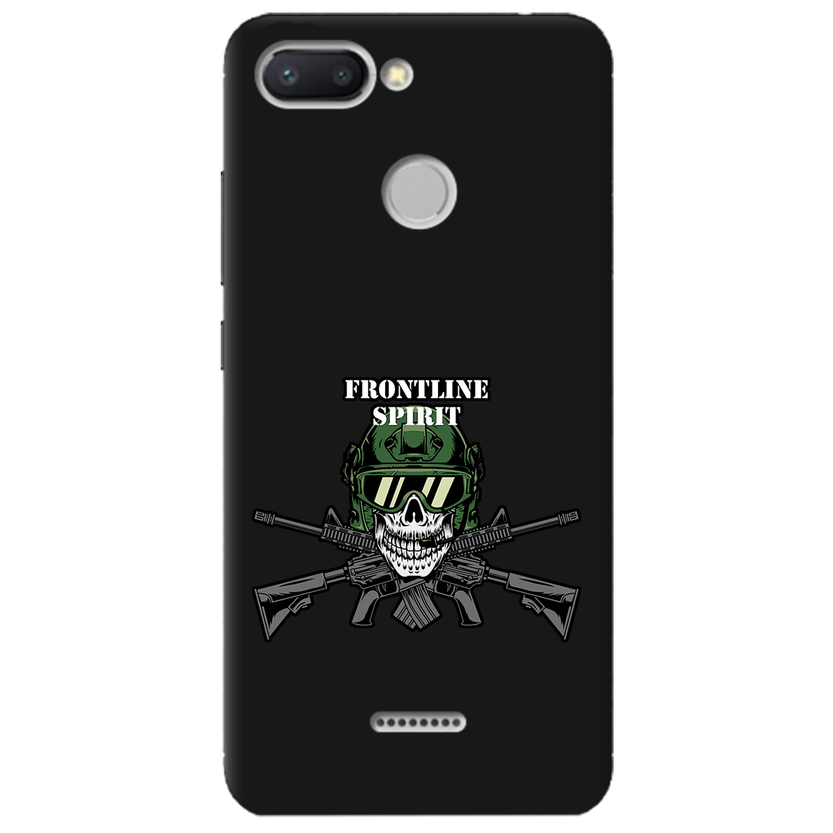 Чехол для Xiaomi Redmi 6 черный матовый soft touch Дух фронту - фото 1 - Чехлы для телефонов