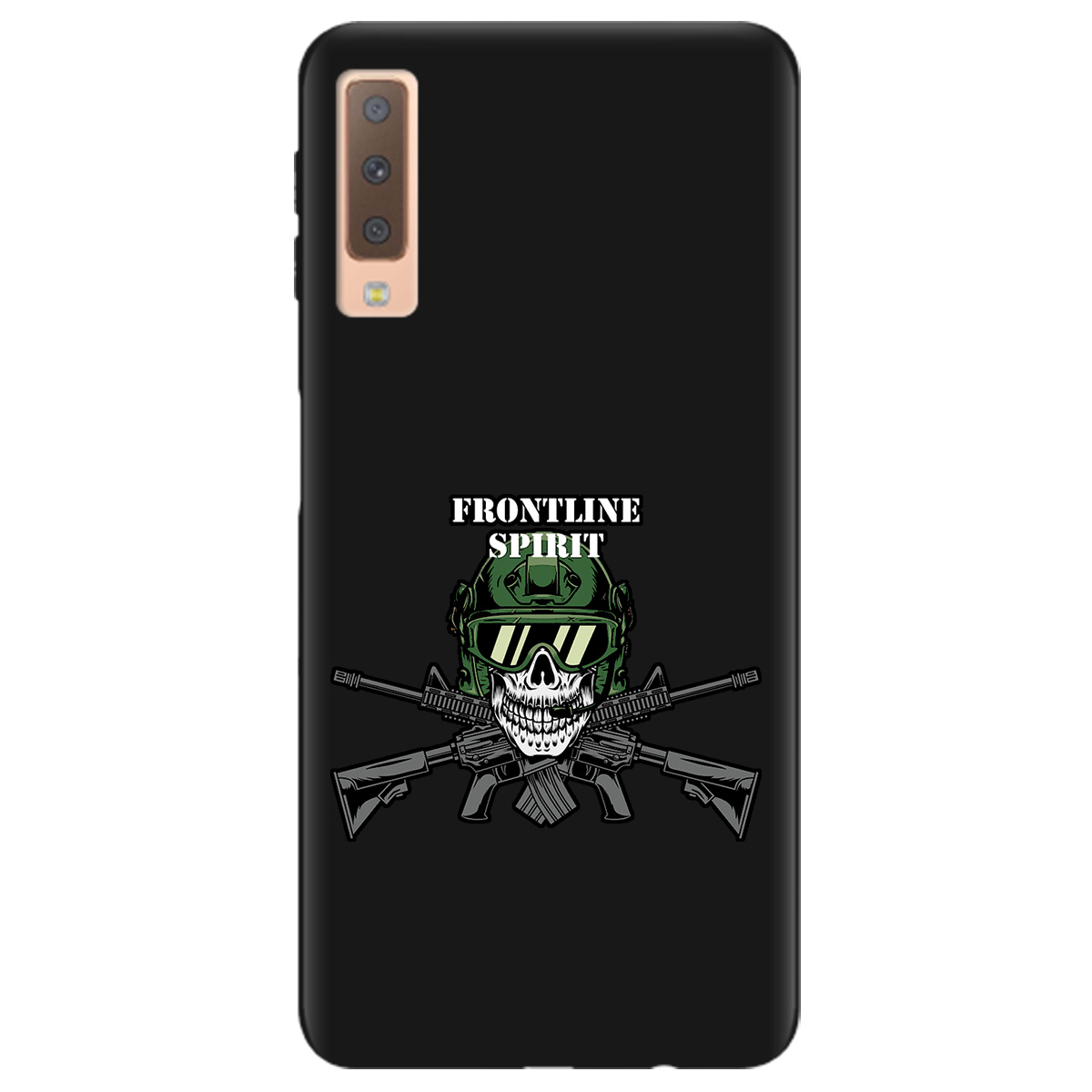 Чохол для Samsung Galaxy A7 2018 чорний матовий soft touch Дух фронту - фото 1 - Чохли для телефонів