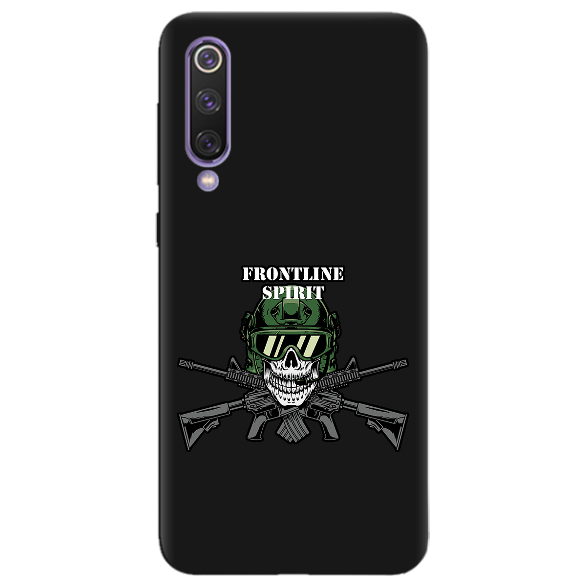 Чехол для Xiaomi Mi 9 SE черный матовый soft touch Дух фронту - фото 1 - Чехлы для телефонов