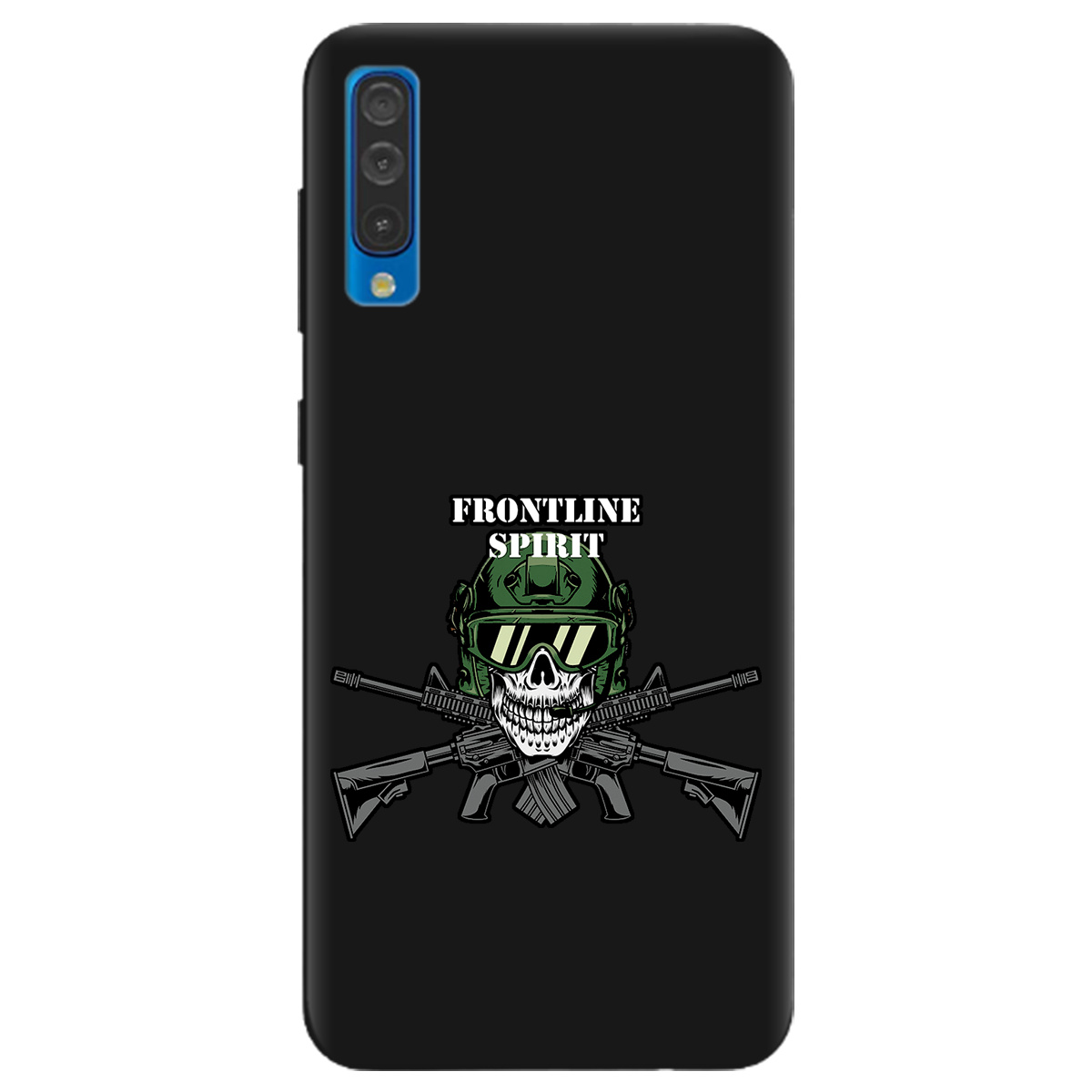 Чехол для Samsung Galaxy A50 черный матовый soft touch Дух фронту - фото 1 - Чехлы для телефонов