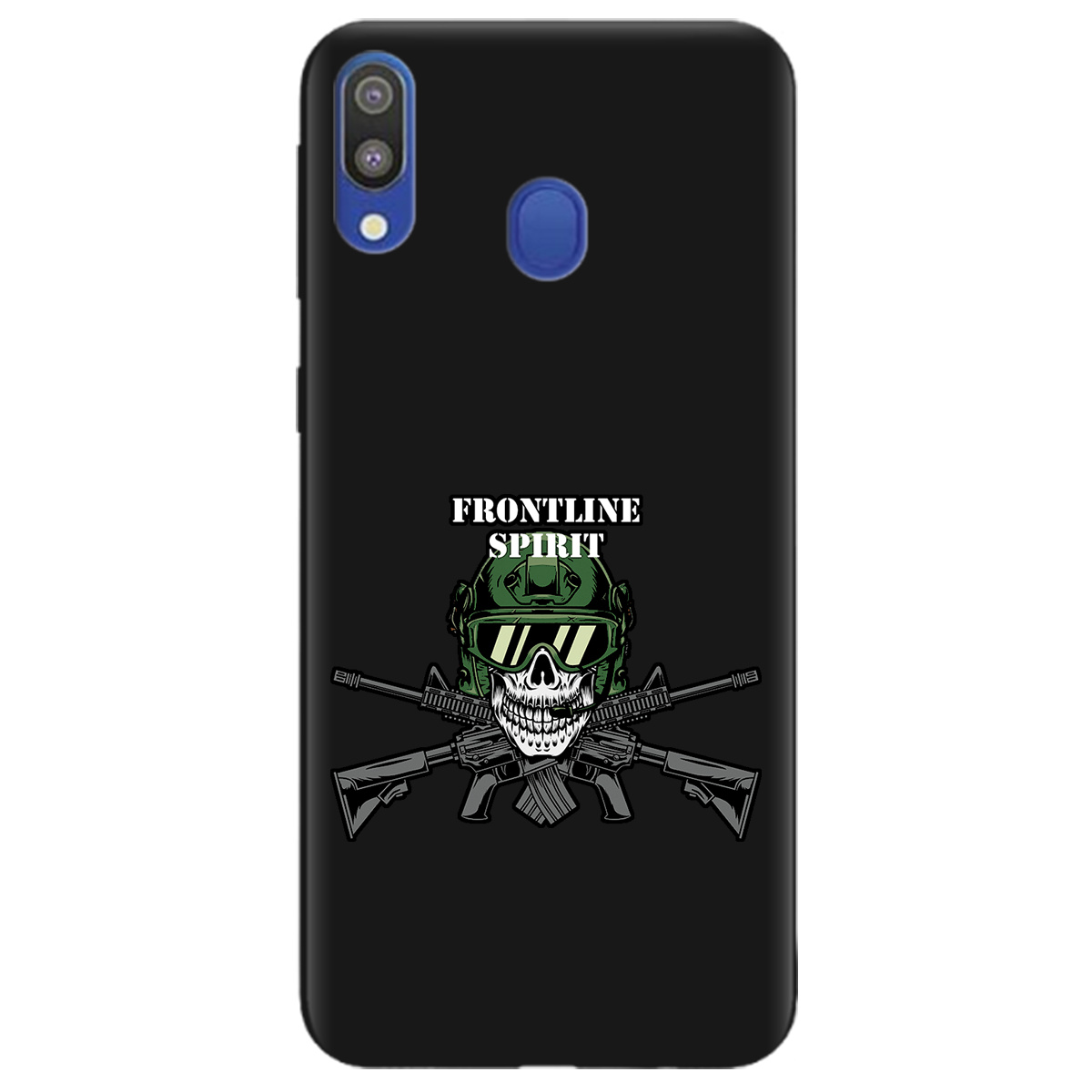 Чехол для Samsung Galaxy A40 черный матовый soft touch Дух фронту - фото 1 - Чехлы для телефонов