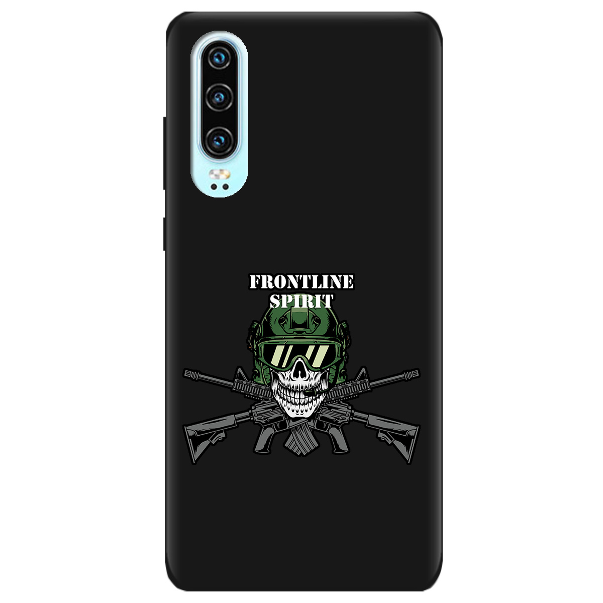 Чохол для Huawei P30 чорний матовий soft touch Дух фронту - фото 1 - Чохли для телефонів