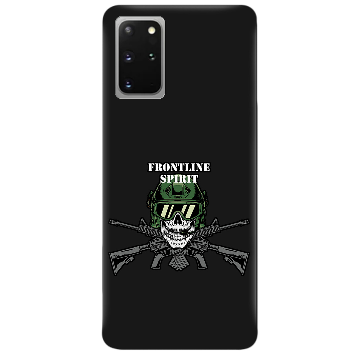 Чехол для Samsung Galaxy S20 Plus черный матовый soft touch Дух фронту - фото 1 - Чехлы для телефонов