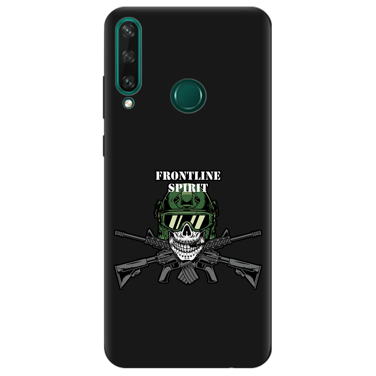 Чехол для Huawei Y6p черный матовый soft touch Дух фронту - фото 1 - Чехлы для телефонов