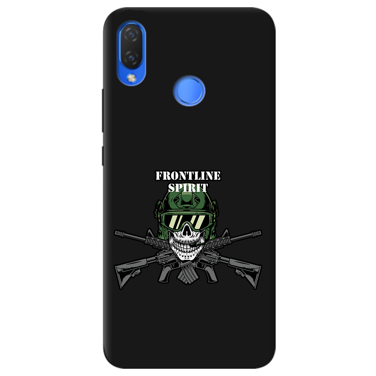 Чехол для Huawei P Smart Plus черный матовый soft touch Дух фронту - фото 1 - Чехлы для телефонов