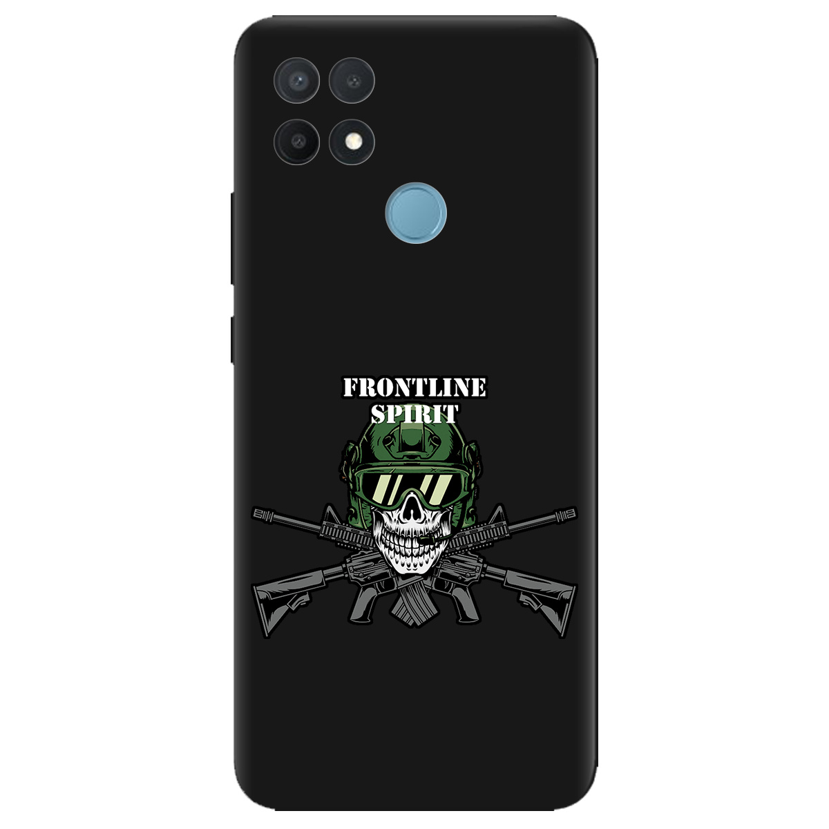 Чохол для Oppo A15s/ A15 чорний матовий soft touch Дух фронту - фото 1 - Чохли для телефонів