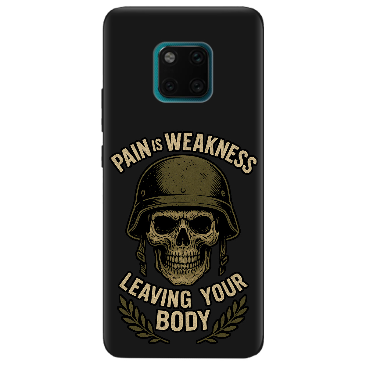 Чехол для Huawei Mate 20 Pro черный матовый soft touch Біль - це слабкість - фото 1 - Чехлы для телефонов