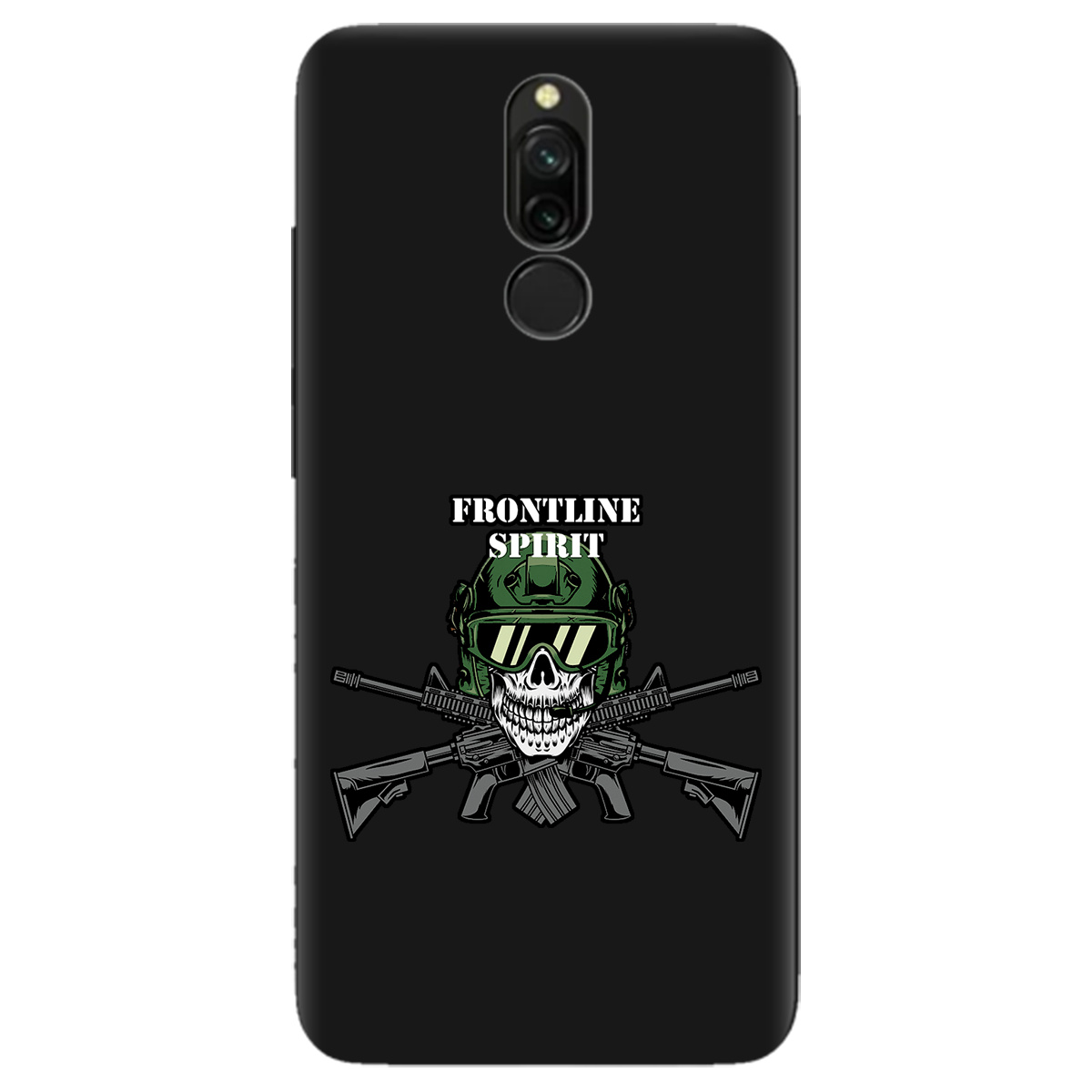 Чехол для Xiaomi Redmi 8 черный матовый soft touch Дух фронту - фото 1 - Чехлы для телефонов