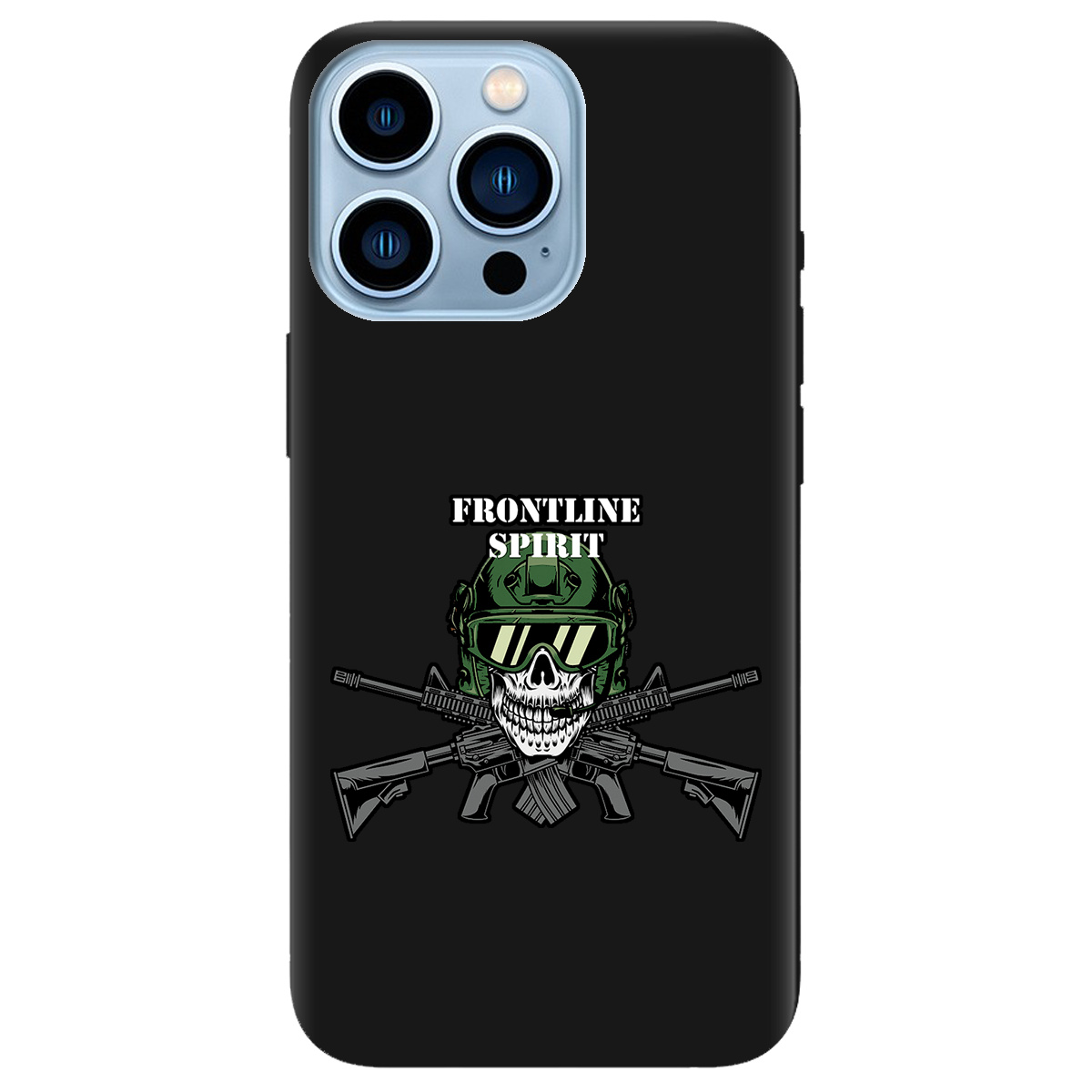 Чехол для Apple iPhone 13 Pro Max черный матовый soft touch Дух фронту - фото 1 - Чехлы для телефонов