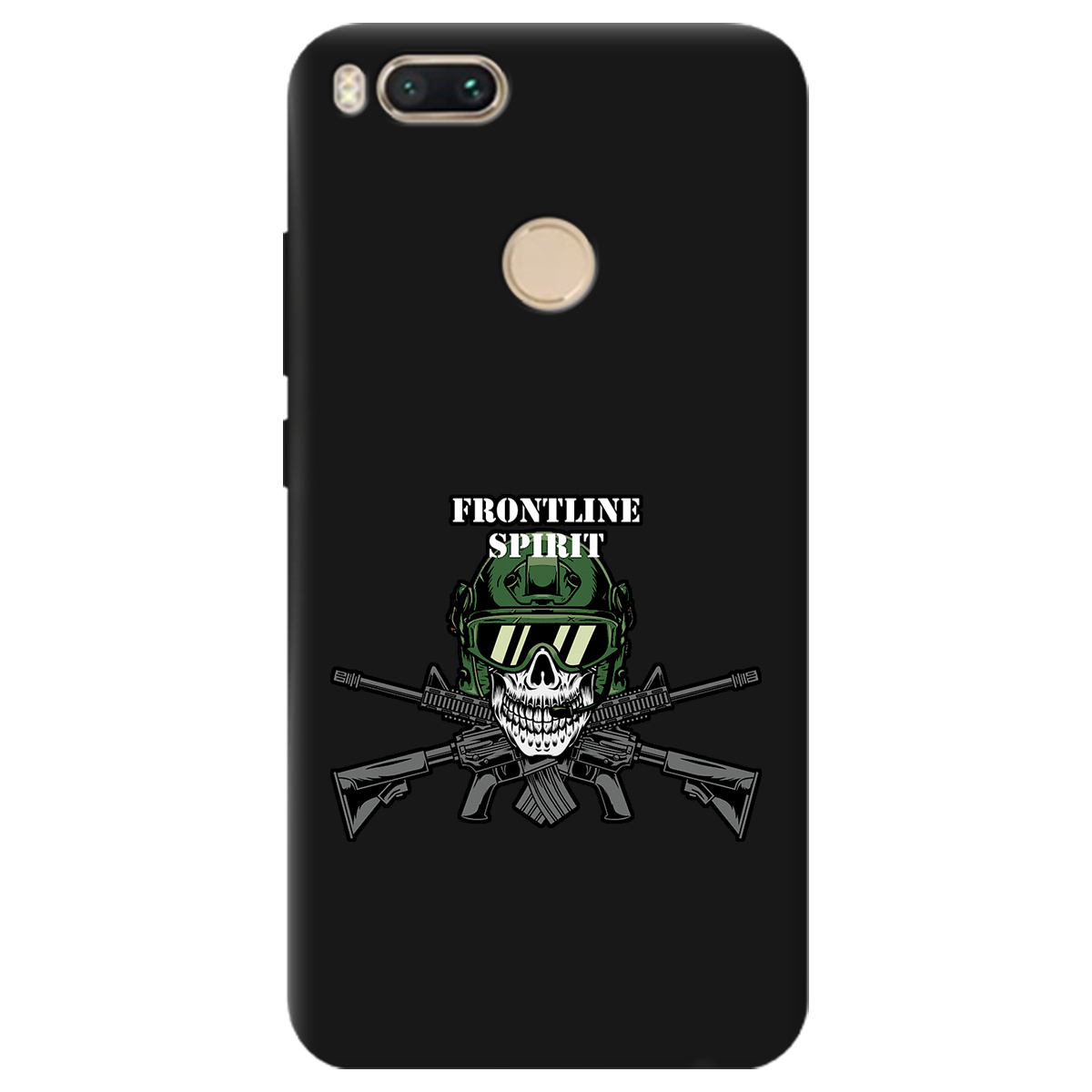 Чехол для Xiaomi Mi A1 черный матовый soft touch Дух фронту - фото 1 - Чехлы для телефонов