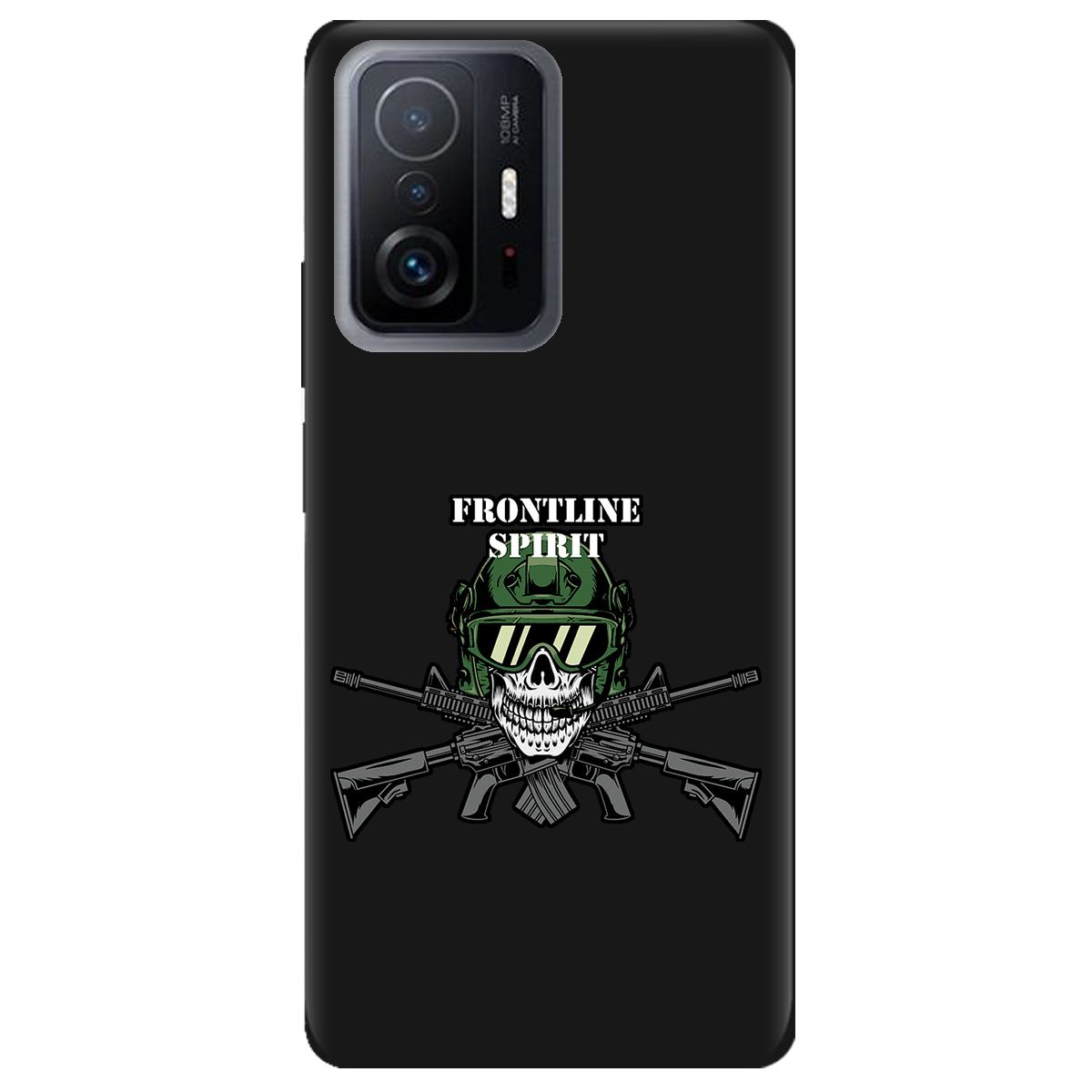 Чехол для Xiaomi 11T черный матовый soft touch Дух фронту - фото 1 - Чехлы для телефонов