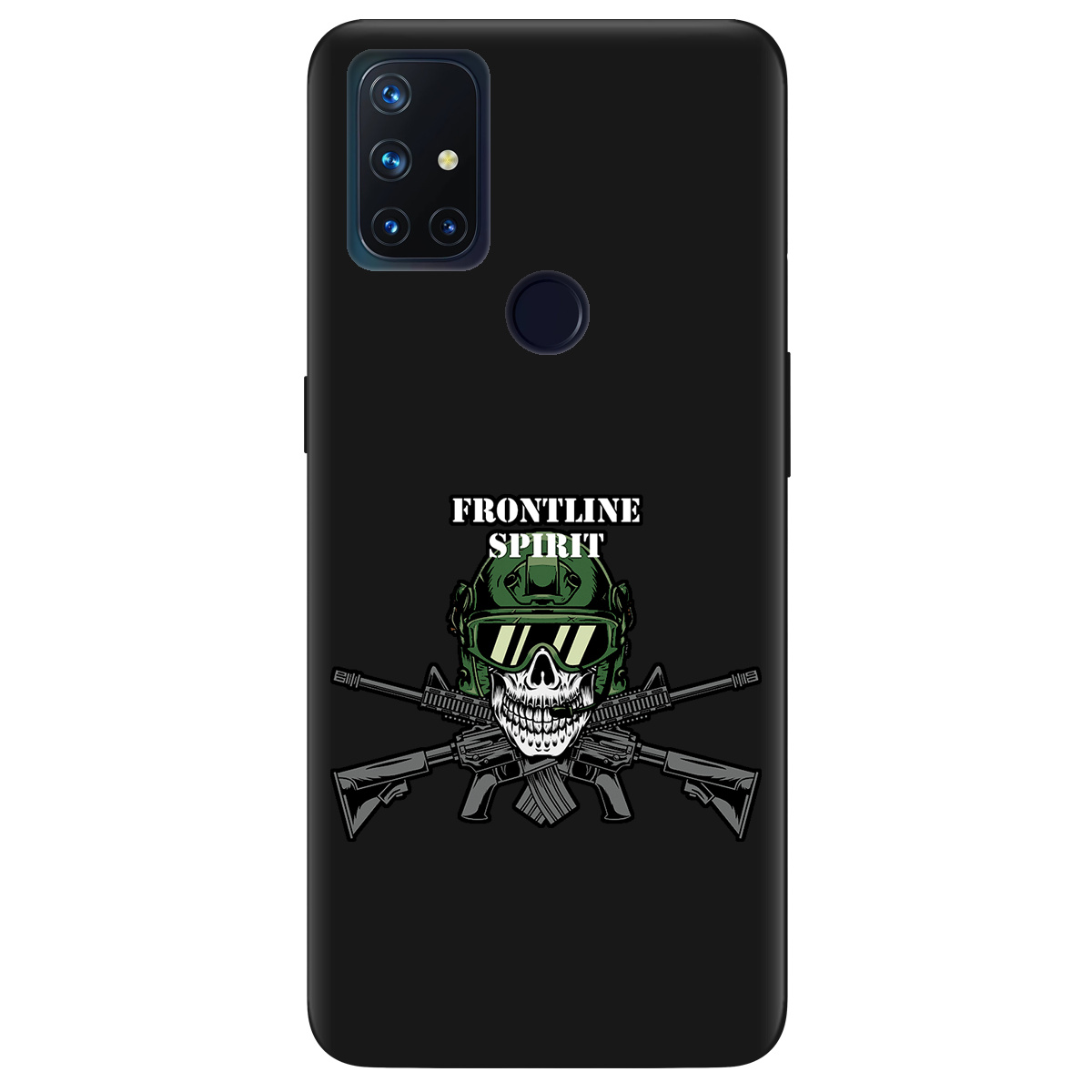 Чехол для OnePlus Nord N10 5G черный матовый soft touch Дух фронту - фото 1 - Чехлы для телефонов