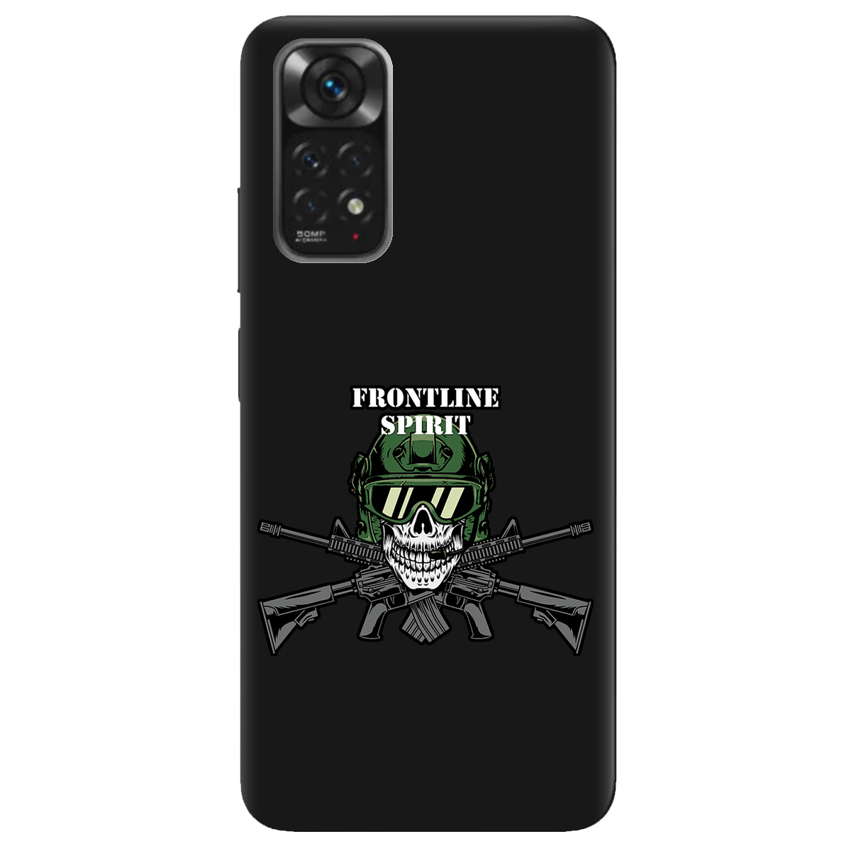 Чохол для Xiaomi Redmi Note 11 чорний матовий soft touch Дух фронту - фото 1 - Чохли для телефонів