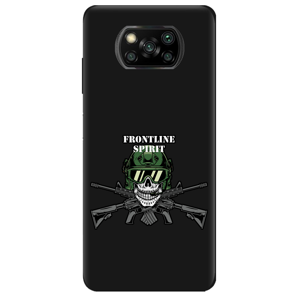 Чохол для Xiaomi Poco X3 Pro чорний матовий soft touch Дух фронту - фото 1 - Чохли для телефонів