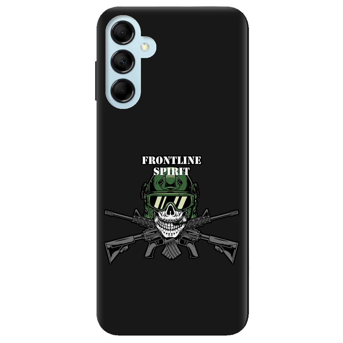 Чехол для Samsung Galaxy M14 5G черный матовый soft touch Дух фронту - фото 1 - Чехлы для телефонов