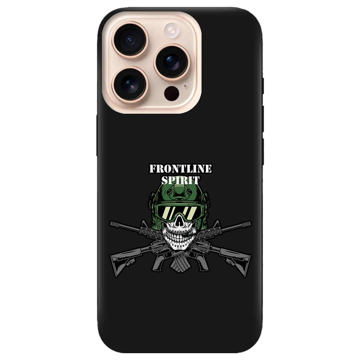 Чехол для Apple iPhone 16 Pro Max черный матовый soft touch Дух фронту - фото 1 - Чехлы для телефонов