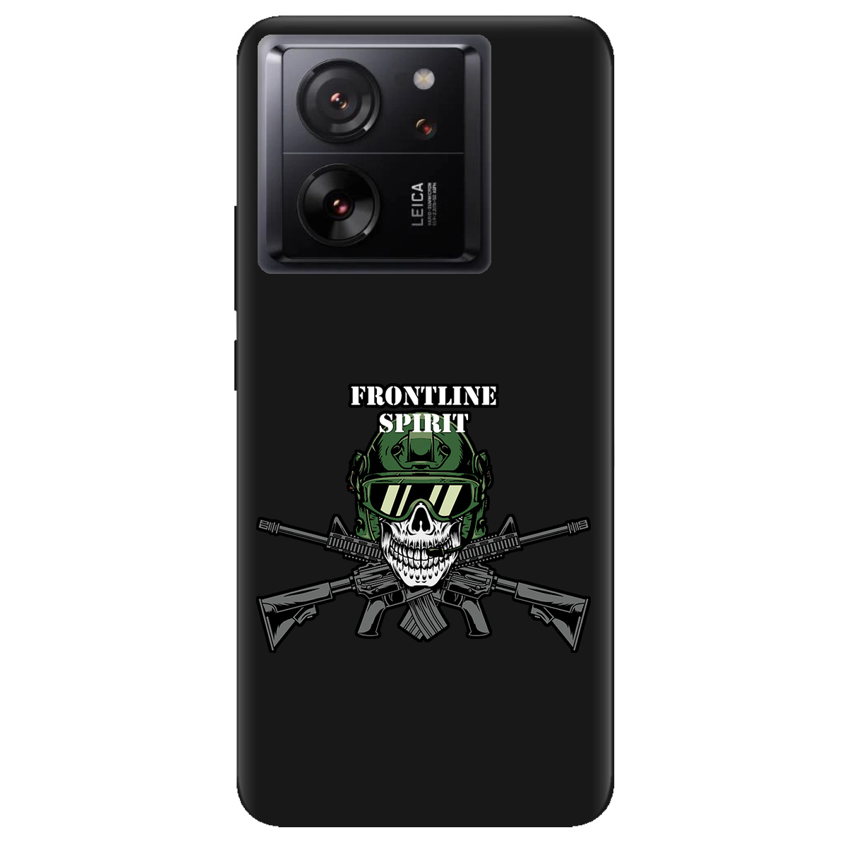 Чохол для Xiaomi 13T чорний матовий soft touch Дух фронту - фото 1 - Чохли для телефонів