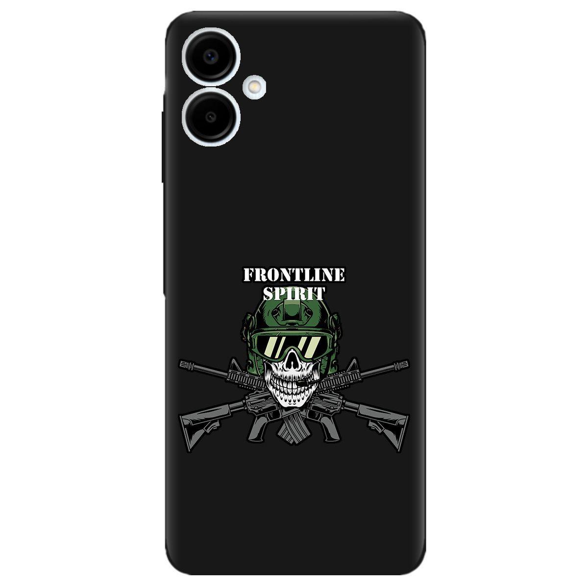 Чехол для Samsung Galaxy A06 черный матовый soft touch Дух фронту - фото 1 - Чехлы для телефонов