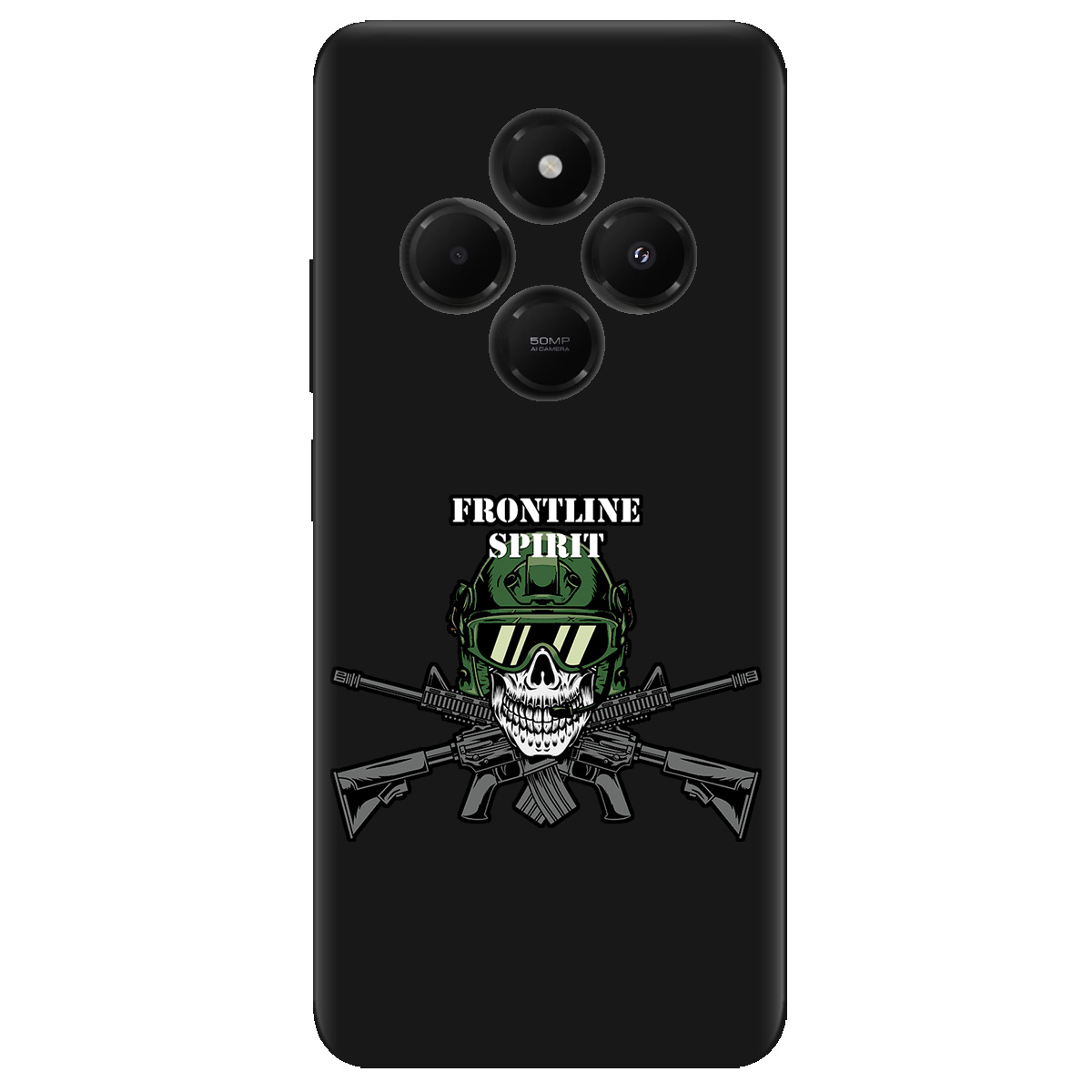 Чохол для Xiaomi Redmi 14C чорний матовий soft touch Дух фронту - фото 1 - Чохли для телефонів