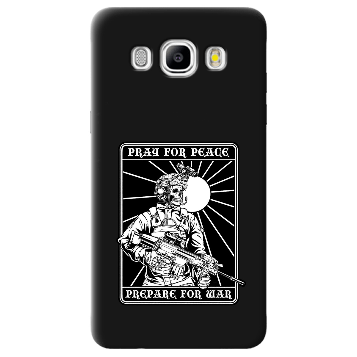 Чохол для Samsung Galaxy J5 2016 чорний матовий soft touch Моліться за мир - фото 1 - Чохли для телефонів