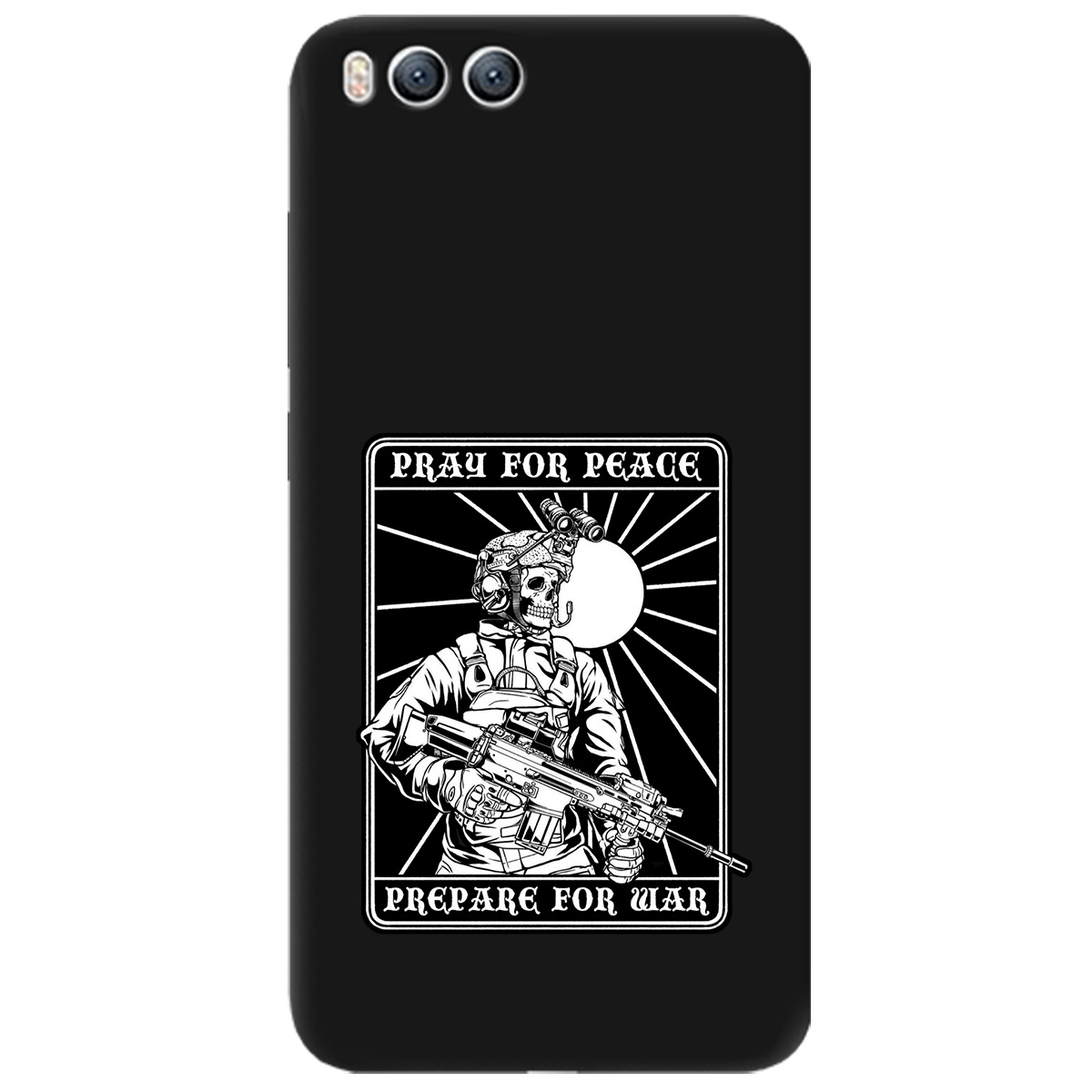 Чохол для Xiaomi Mi 6 чорний матовий soft touch Моліться за мир - фото 1 - Чохли для телефонів