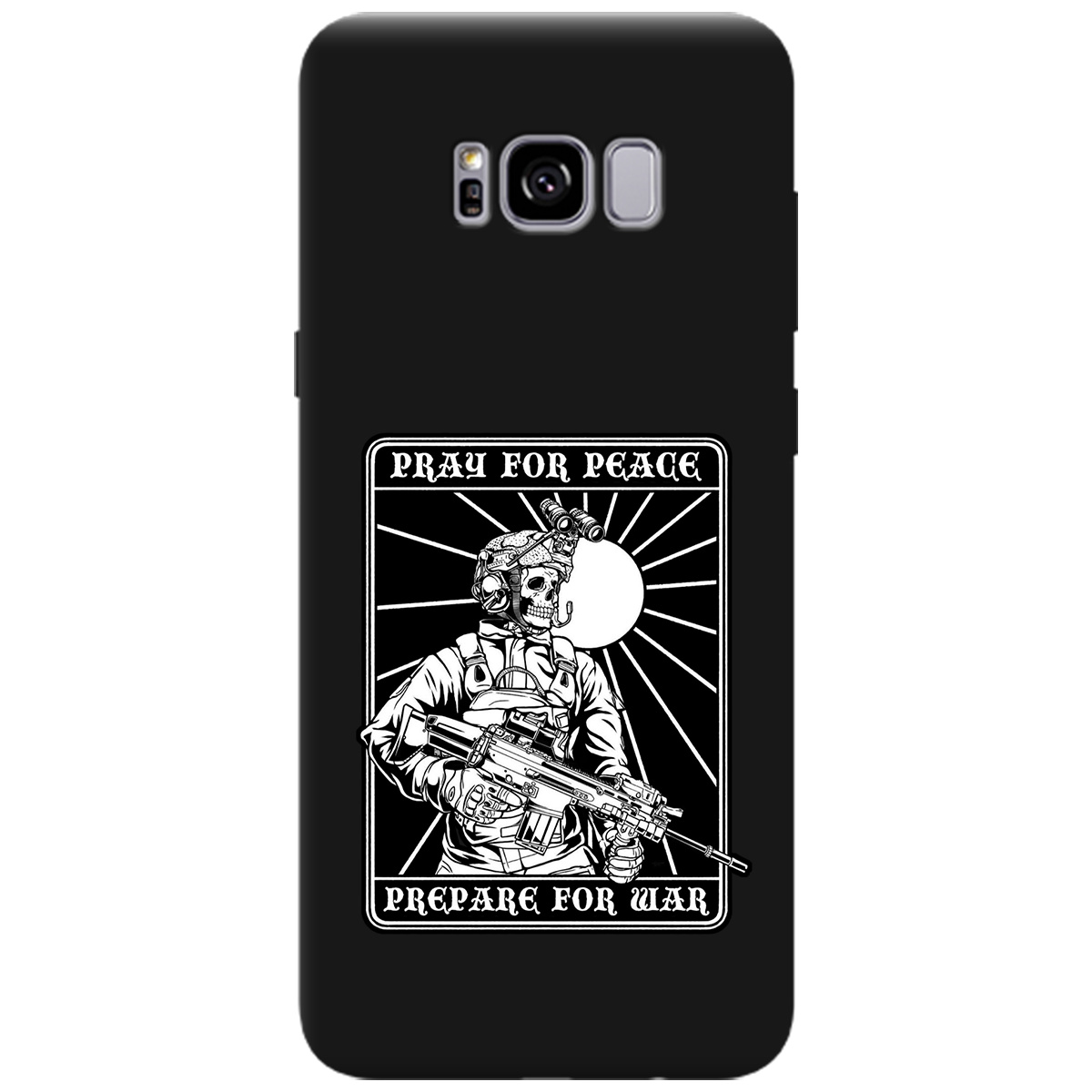 Чехол для Samsung Galaxy S8 Plus черный матовый soft touch Моліться за мир - фото 1 - Чехлы для телефонов