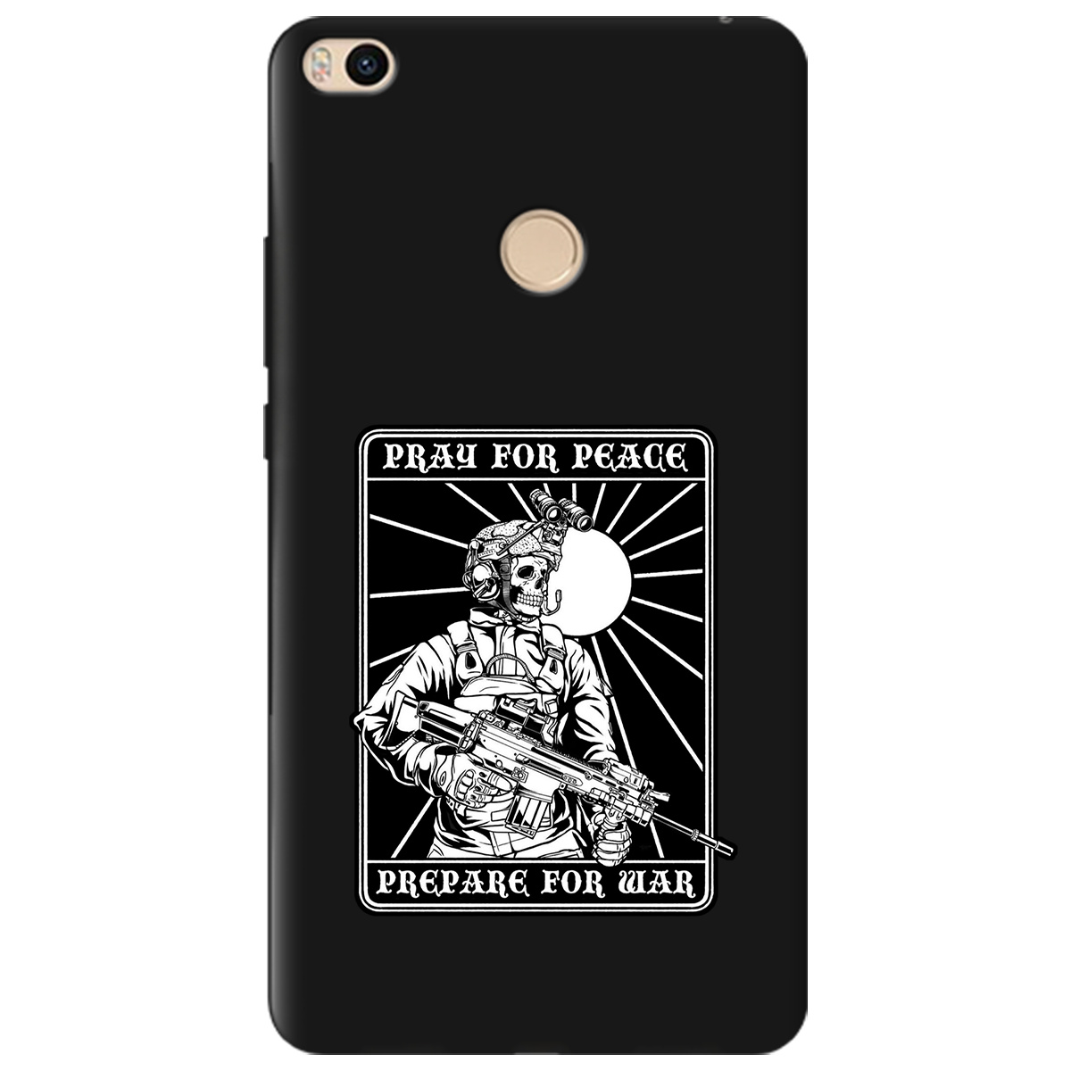 Чохол для Xiaomi Mi Max 2 чорний матовий soft touch Моліться за мир - фото 1 - Чохли для телефонів