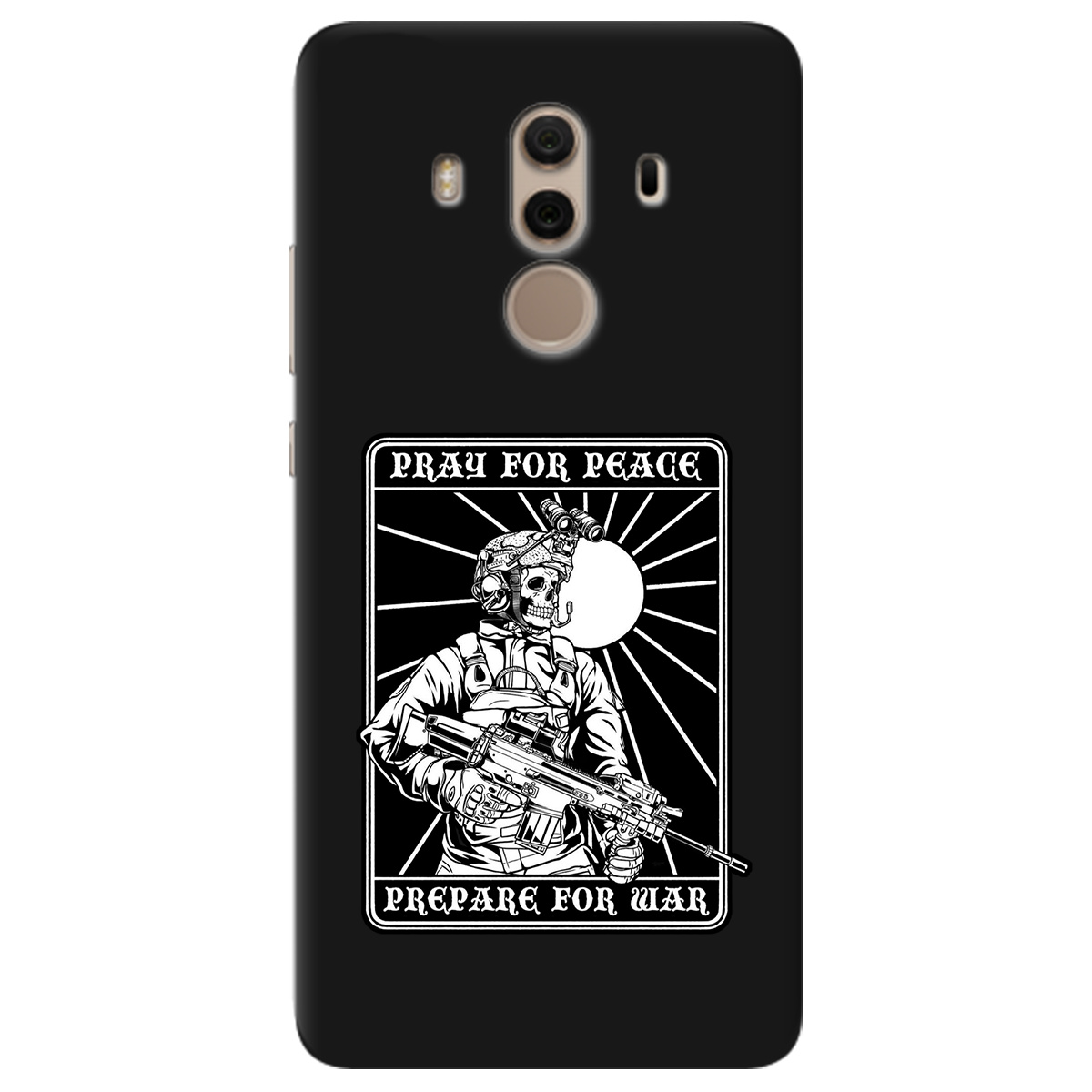Чехол для Huawei Mate 10 Pro черный матовый soft touch Моліться за мир - фото 1 - Чехлы для телефонов