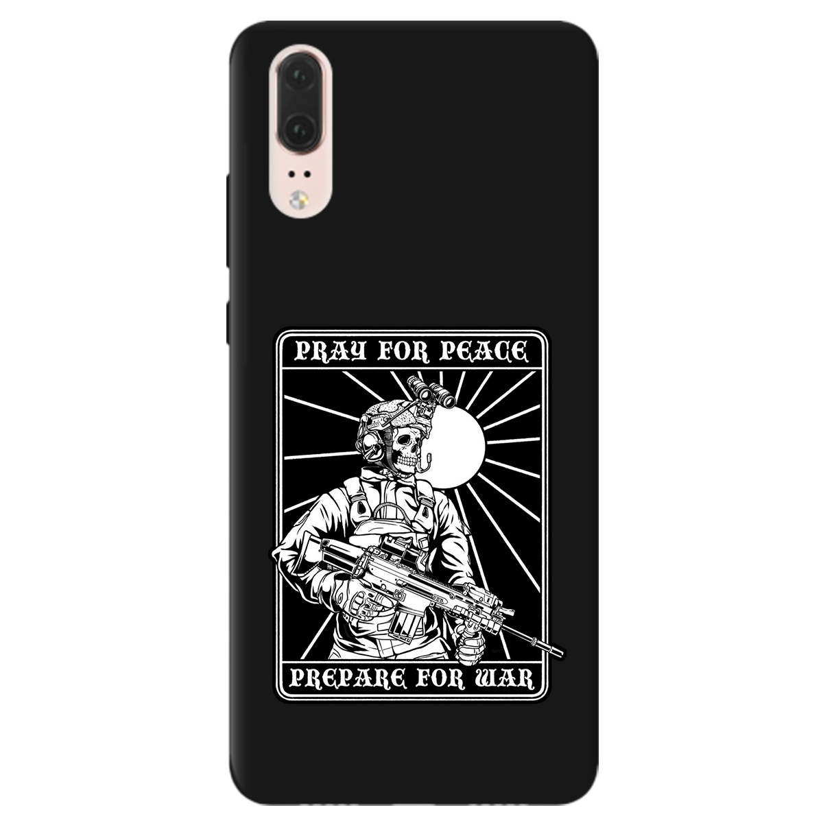 Чехол для Huawei P20 черный матовый soft touch Моліться за мир - фото 1 - Чехлы для телефонов