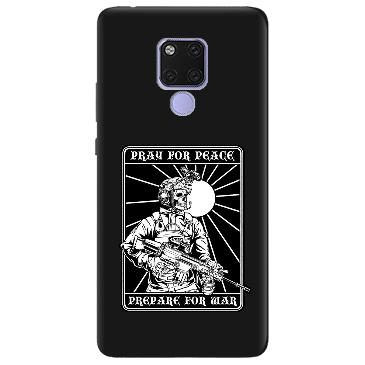 Чехол для Huawei Mate 20 черный матовый soft touch Моліться за мир - фото 1 - Чехлы для телефонов