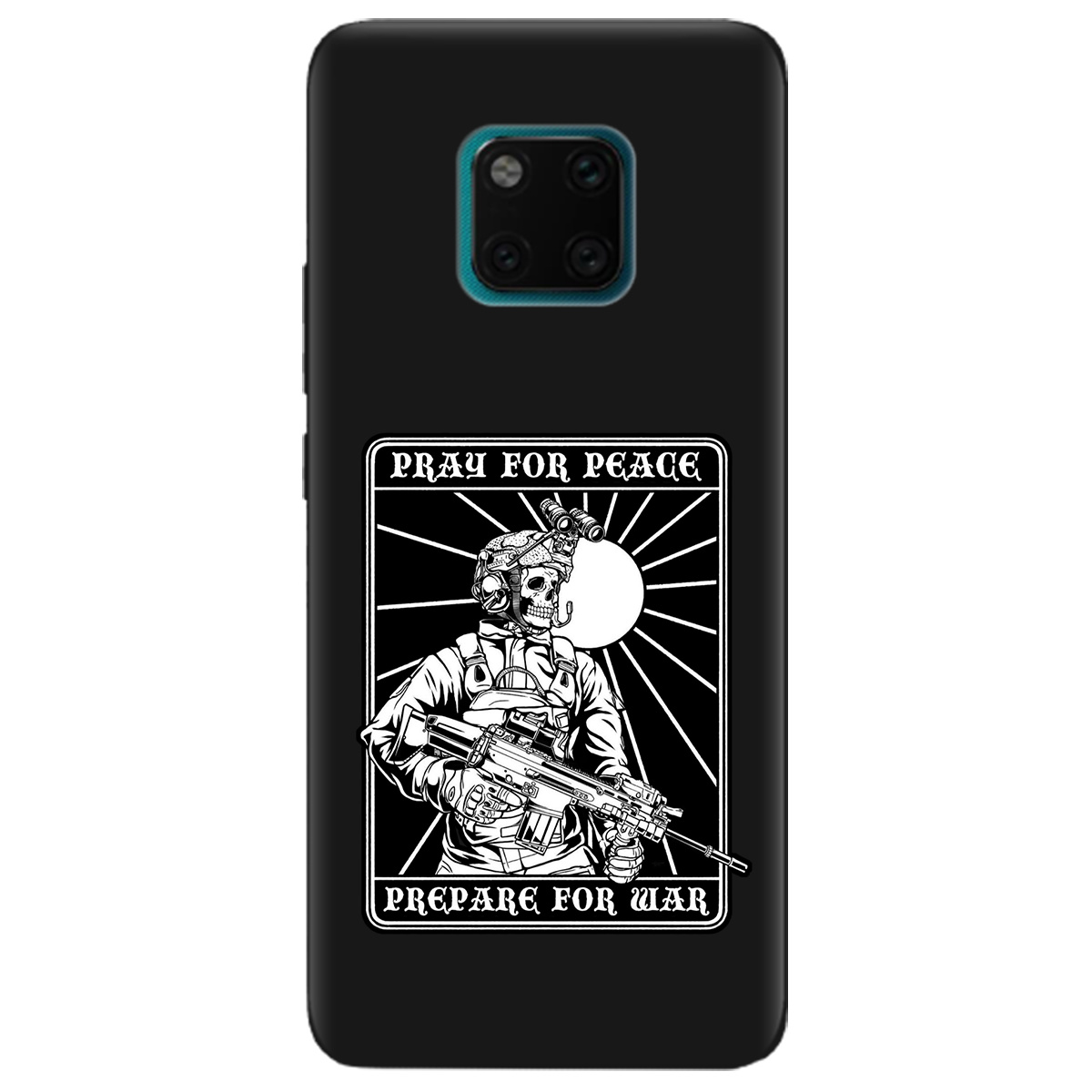 Чехол для Huawei Mate 20 Pro черный матовый soft touch Моліться за мир - фото 1 - Чехлы для телефонов