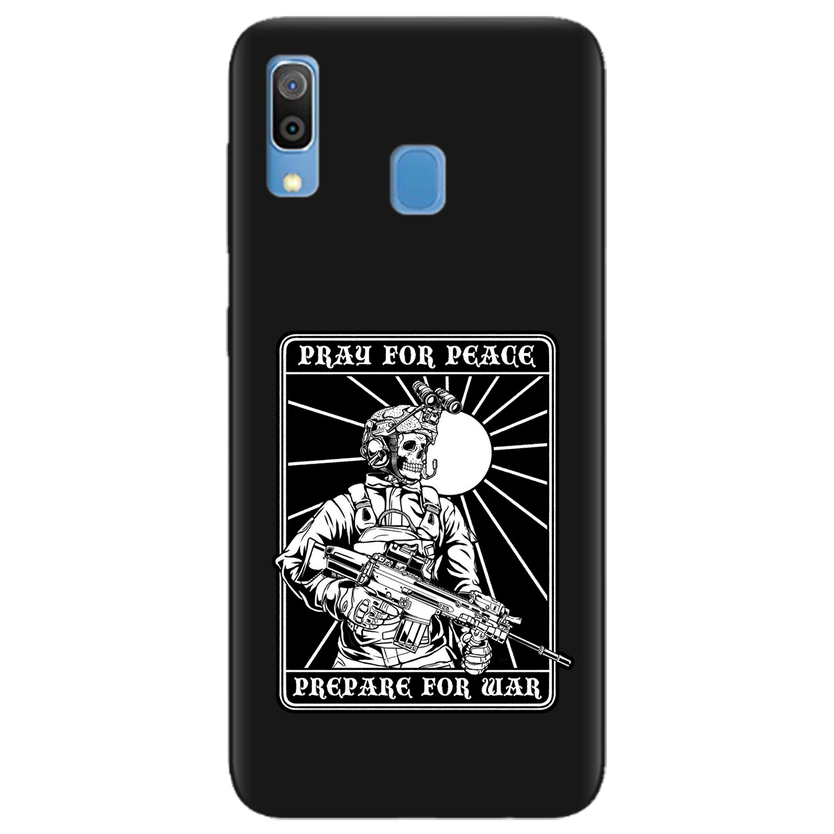 Чехол для Samsung Galaxy A30 черный матовый soft touch Моліться за мир - фото 1 - Чехлы для телефонов