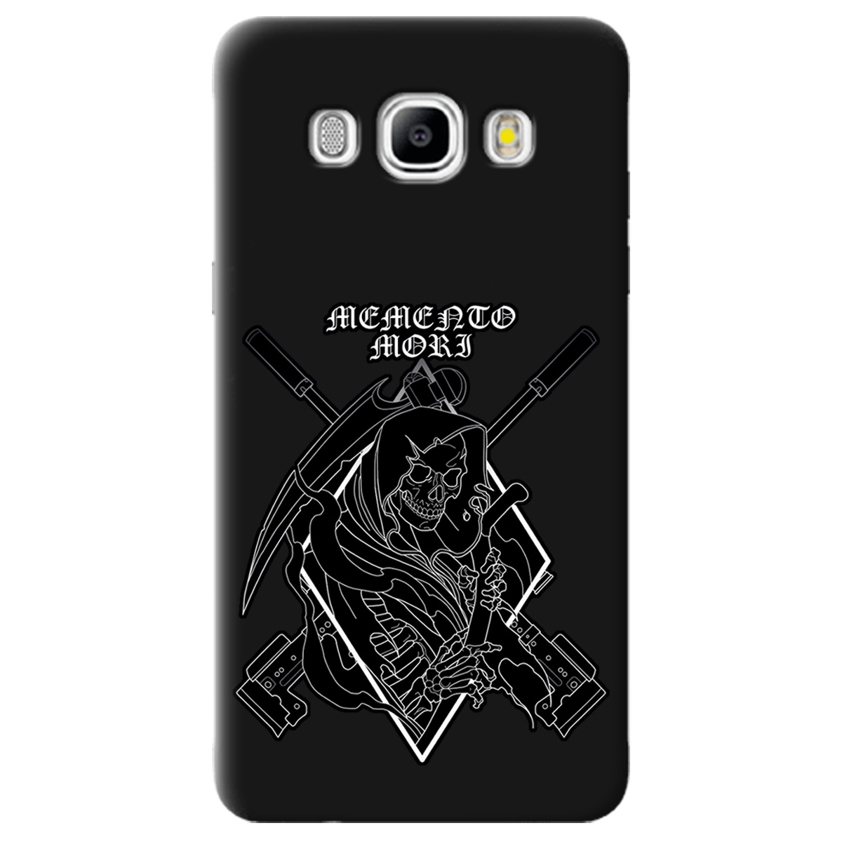 Чохол для Samsung Galaxy J5 2016 чорний матовий soft touch Пам'ятай про смерть - фото 1 - Чохли для телефонів