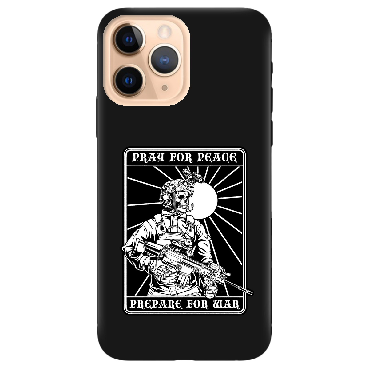 Чехол для Apple iPhone 11 Pro черный матовый soft touch Моліться за мир - фото 1 - Чехлы для телефонов
