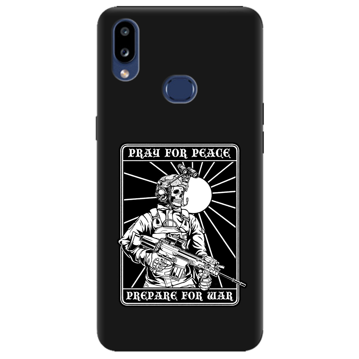 Чехол для Samsung Galaxy A10s черный матовый soft touch Моліться за мир - фото 1 - Чехлы для телефонов