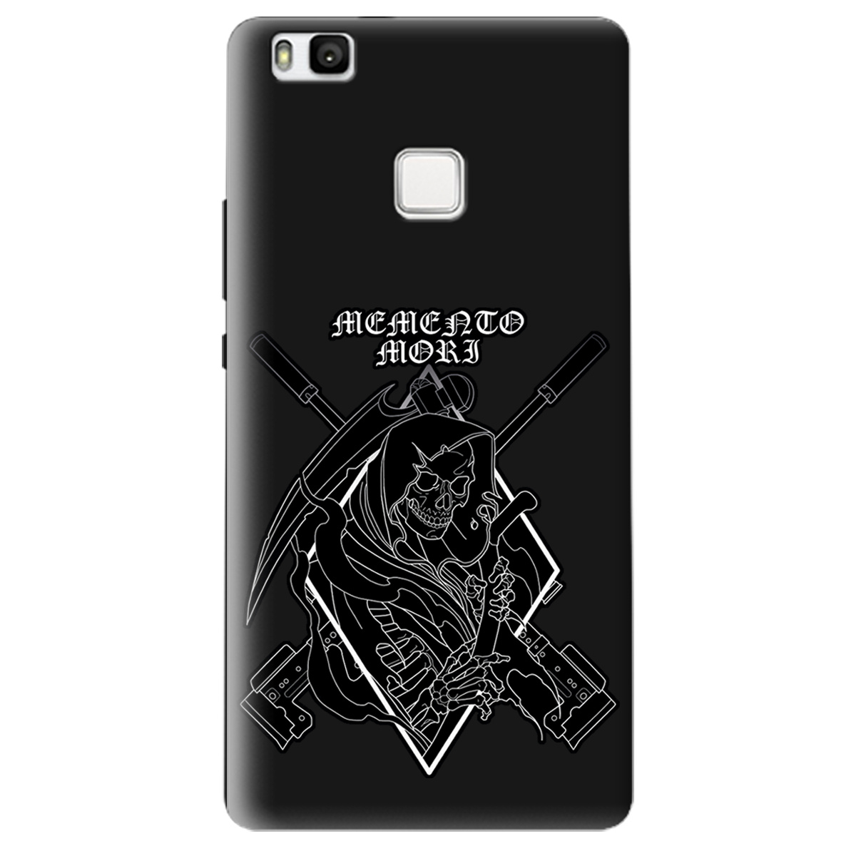 Чехол для Huawei P9 Lite черный матовый soft touch Пам'ятай про смерть - фото 1 - Чехлы для телефонов