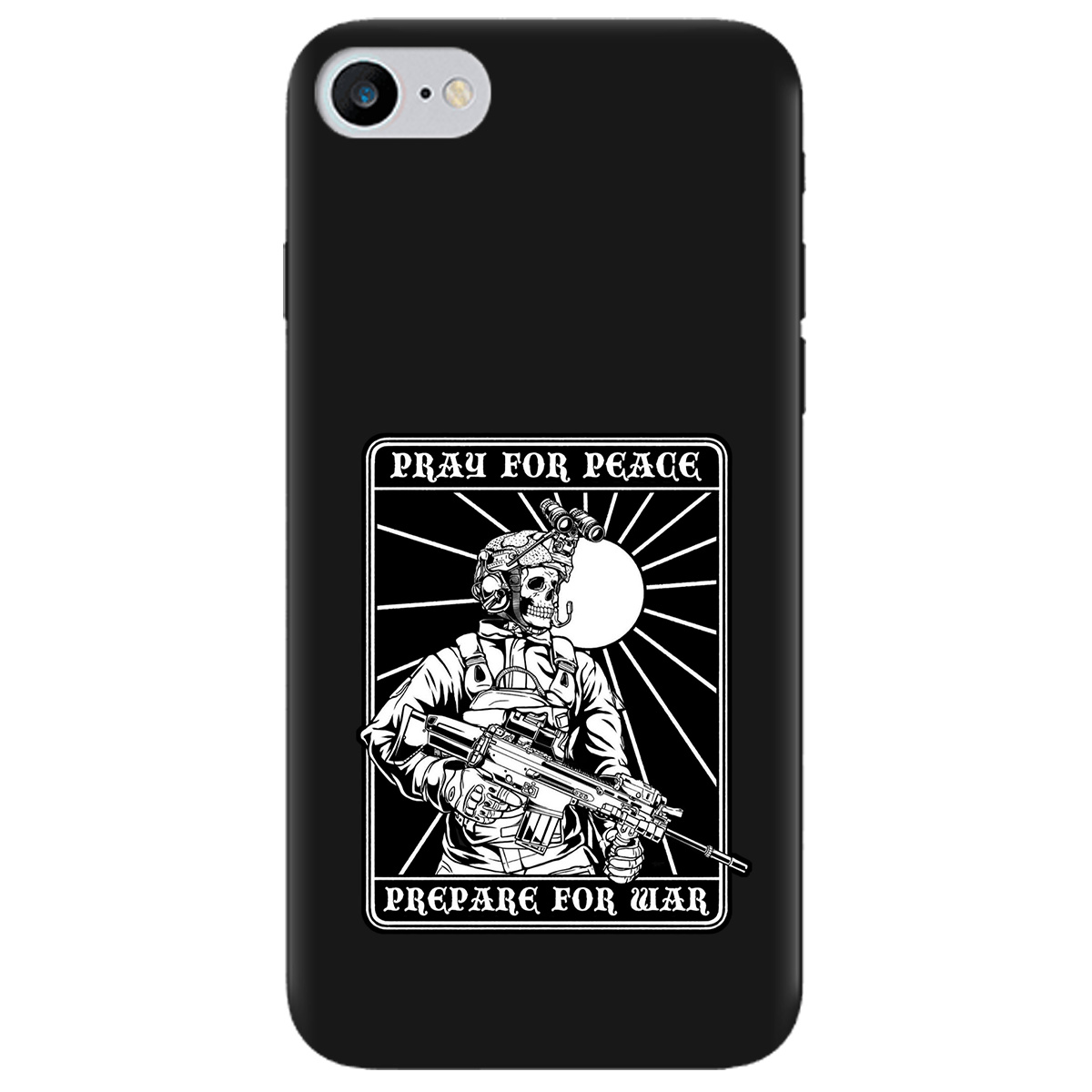 Чохол для Apple iPhone SE 2020 чорний матовий soft touch Моліться за мир - фото 1 - Чохли для телефонів