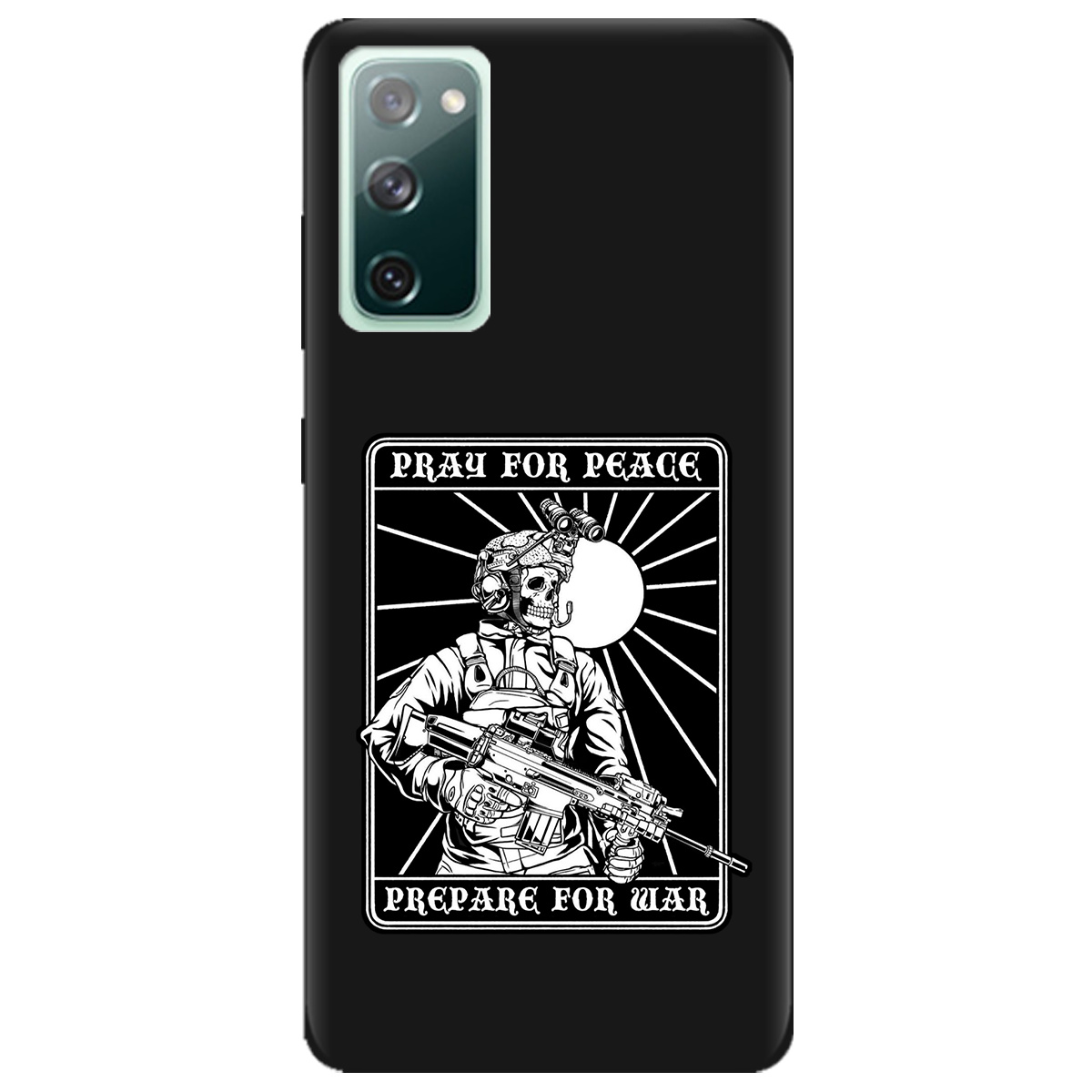 Чехол для Samsung Galaxy S20 FE черный матовый soft touch Моліться за мир - фото 1 - Чехлы для телефонов