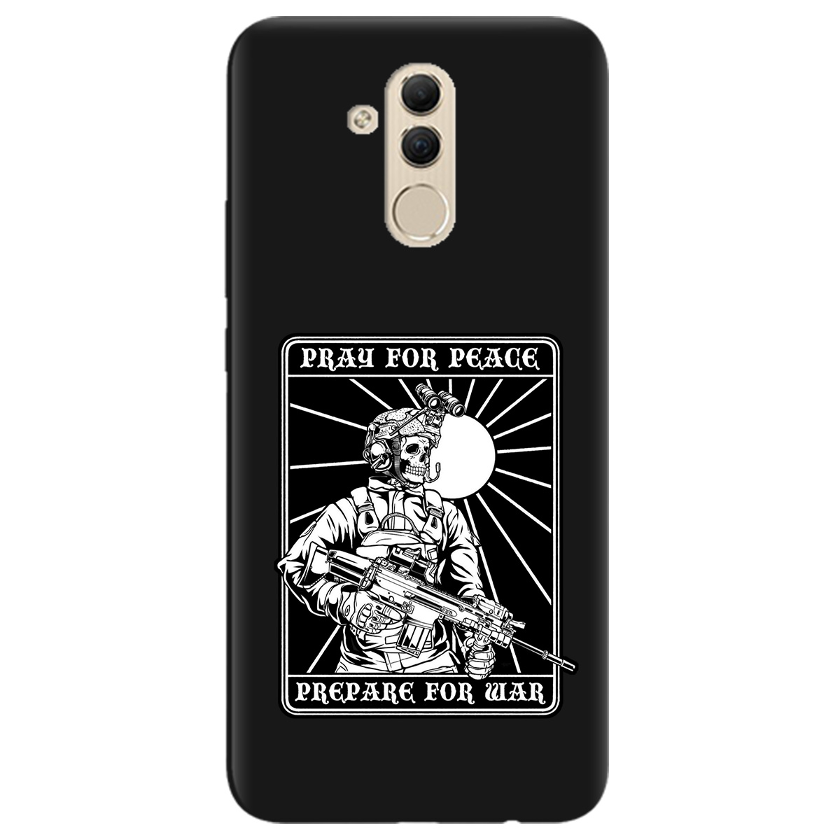 Чехол для Huawei Mate 20 Lite черный матовый soft touch Моліться за мир - фото 1 - Чехлы для телефонов