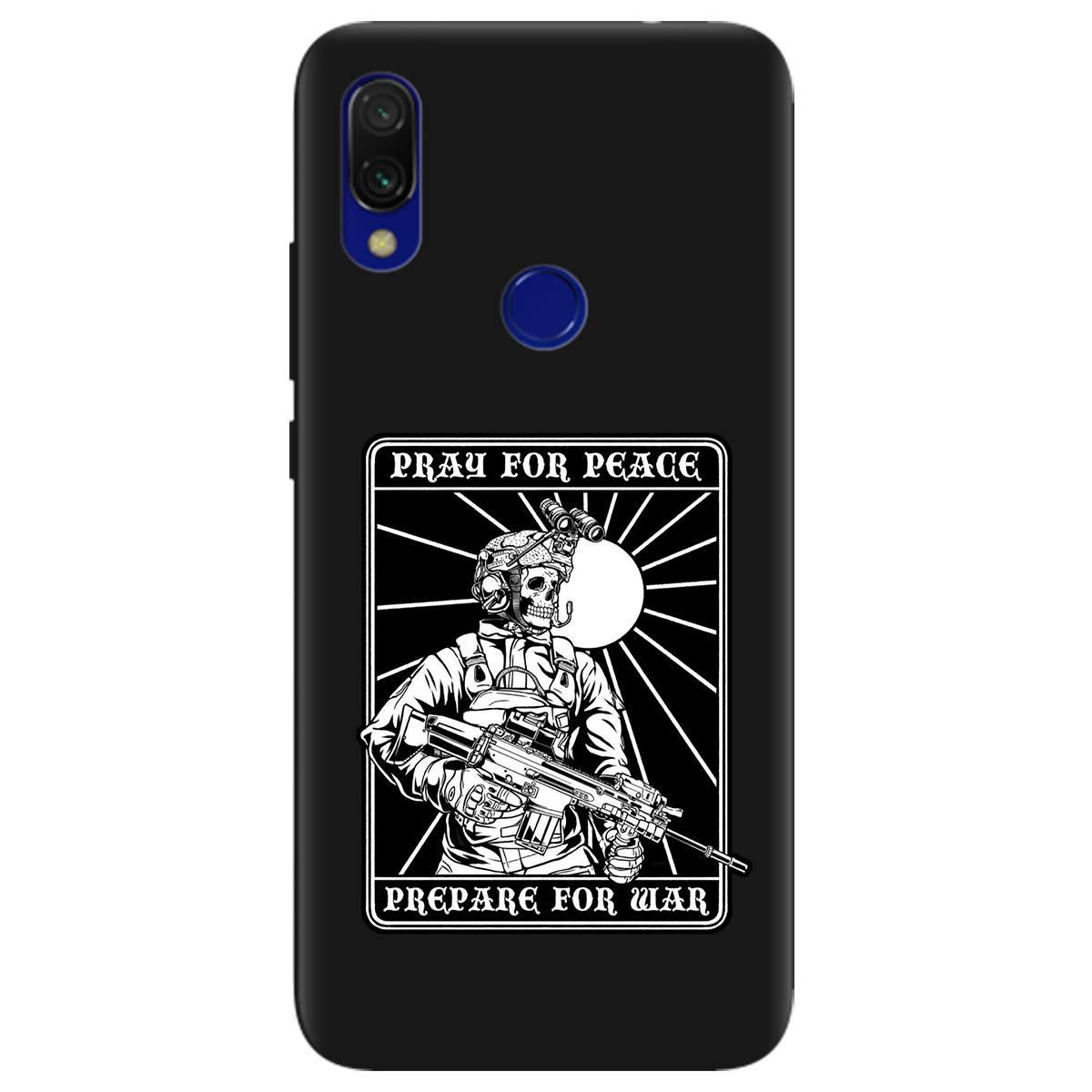 Чехол для Xiaomi Redmi Note 7 /  7Pro черный матовый soft touch Моліться за мир - фото 1 - Чехлы для телефонов