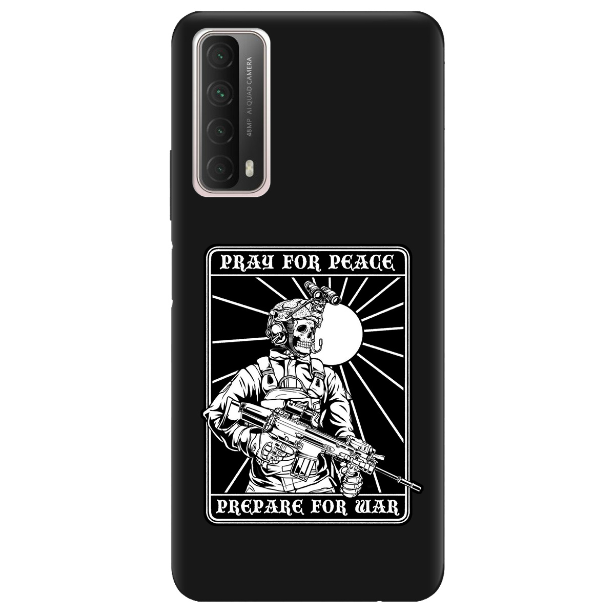 Чехол для Huawei P Smart 2021 черный матовый soft touch Моліться за мир - фото 1 - Чехлы для телефонов