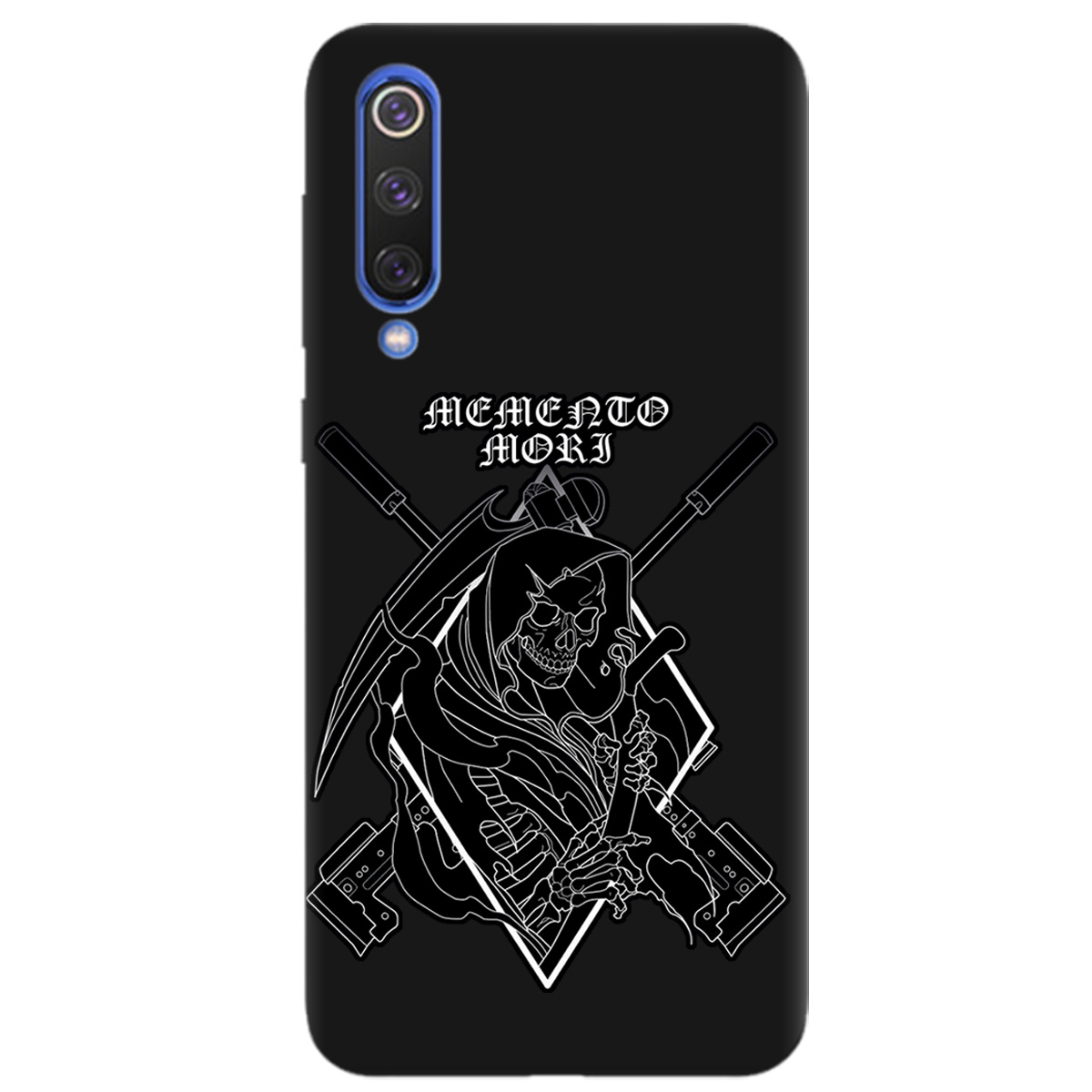 Чехол для Xiaomi Mi 9 черный матовый soft touch Пам'ятай про смерть - фото 1 - Чехлы для телефонов