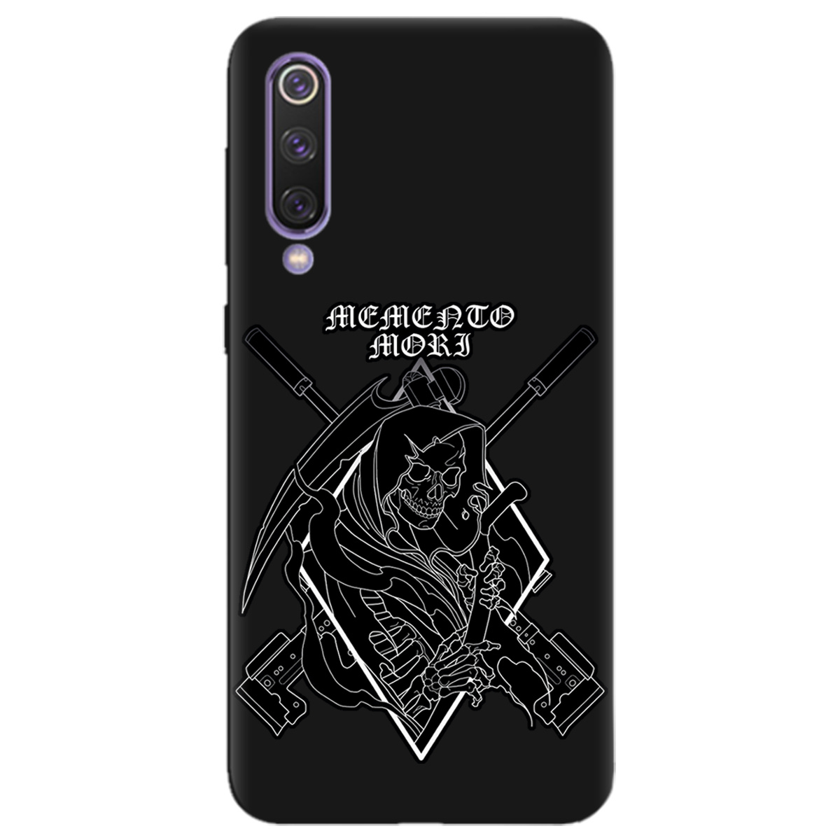 Чехол для Xiaomi Mi 9 SE черный матовый soft touch Пам'ятай про смерть - фото 1 - Чехлы для телефонов