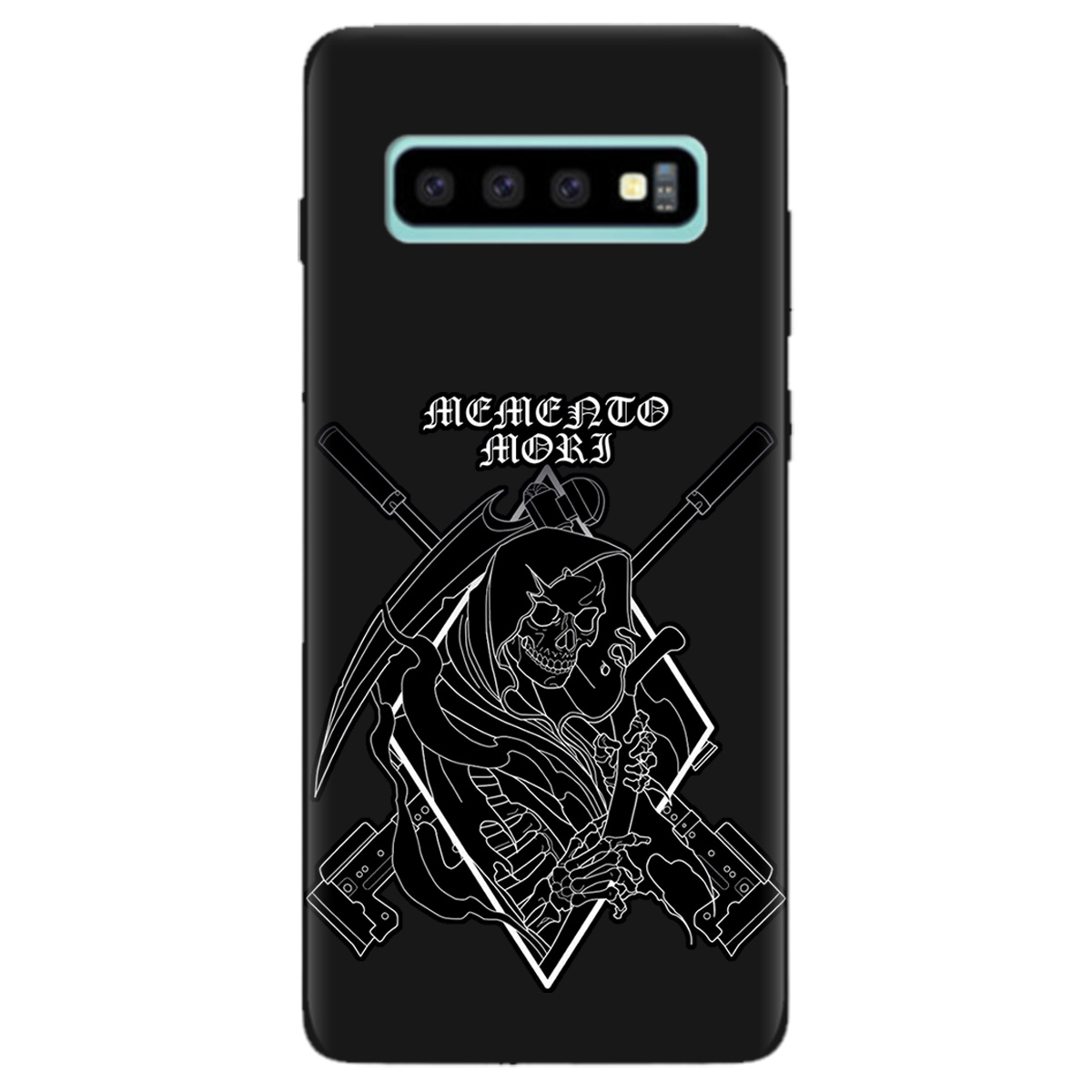 Чехол для Samsung Galaxy S10 Plus черный матовый soft touch Пам'ятай про смерть - фото 1 - Чехлы для телефонов