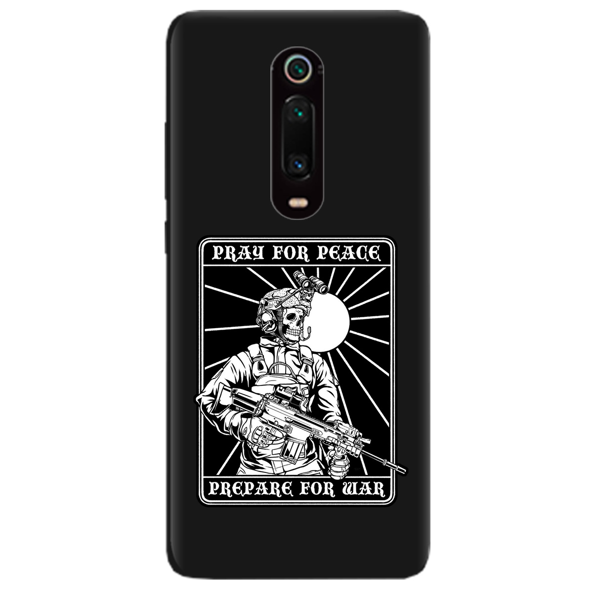 Чохол для Xiaomi Mi 9T чорний матовий soft touch Моліться за мир - фото 1 - Чохли для телефонів