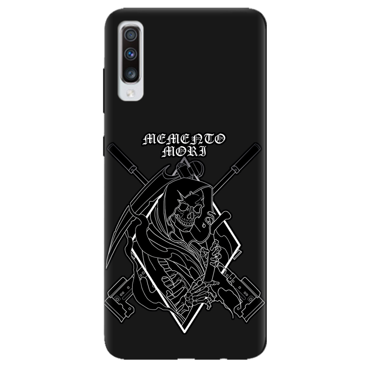 Чохол для Samsung Galaxy A70 чорний матовий soft touch Пам'ятай про смерть - фото 1 - Чохли для телефонів